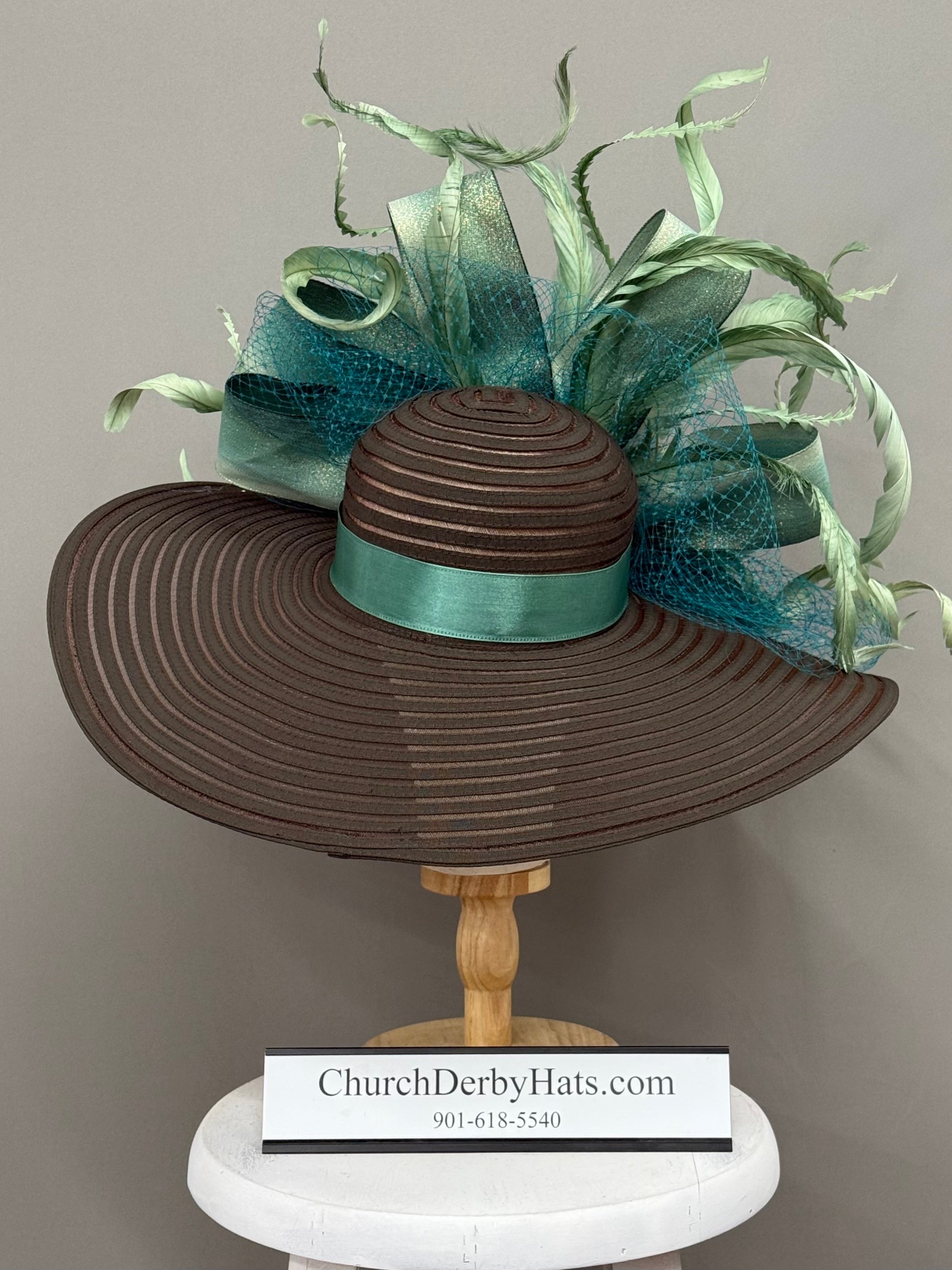 Adrienne Green Brown - Kentucky Derby Hat - Church Hat
