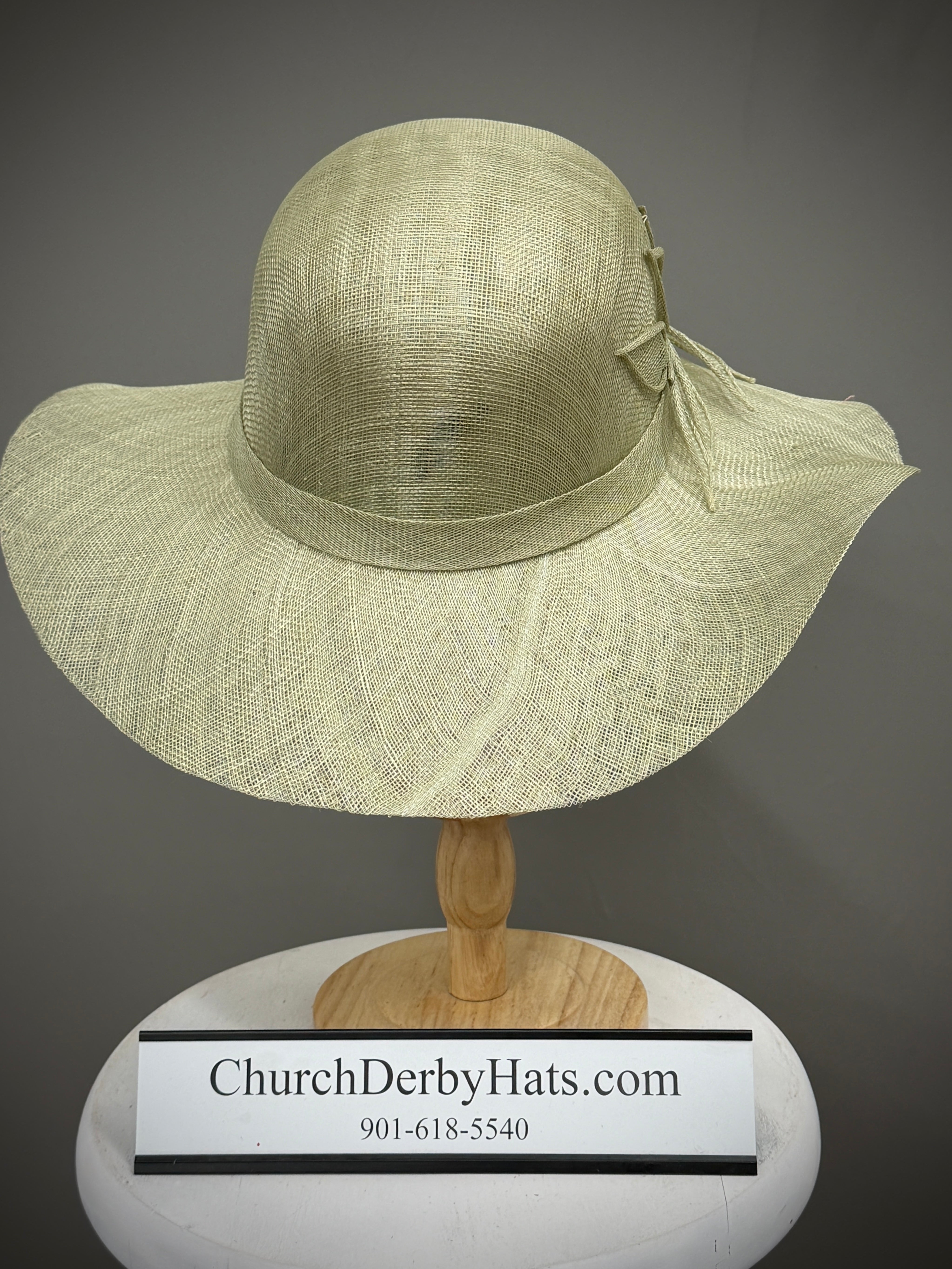 Sage Green Sinamay Hat