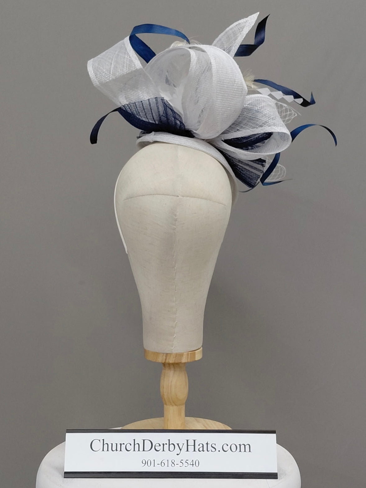 Midnight Blue Fascinator on Headband
