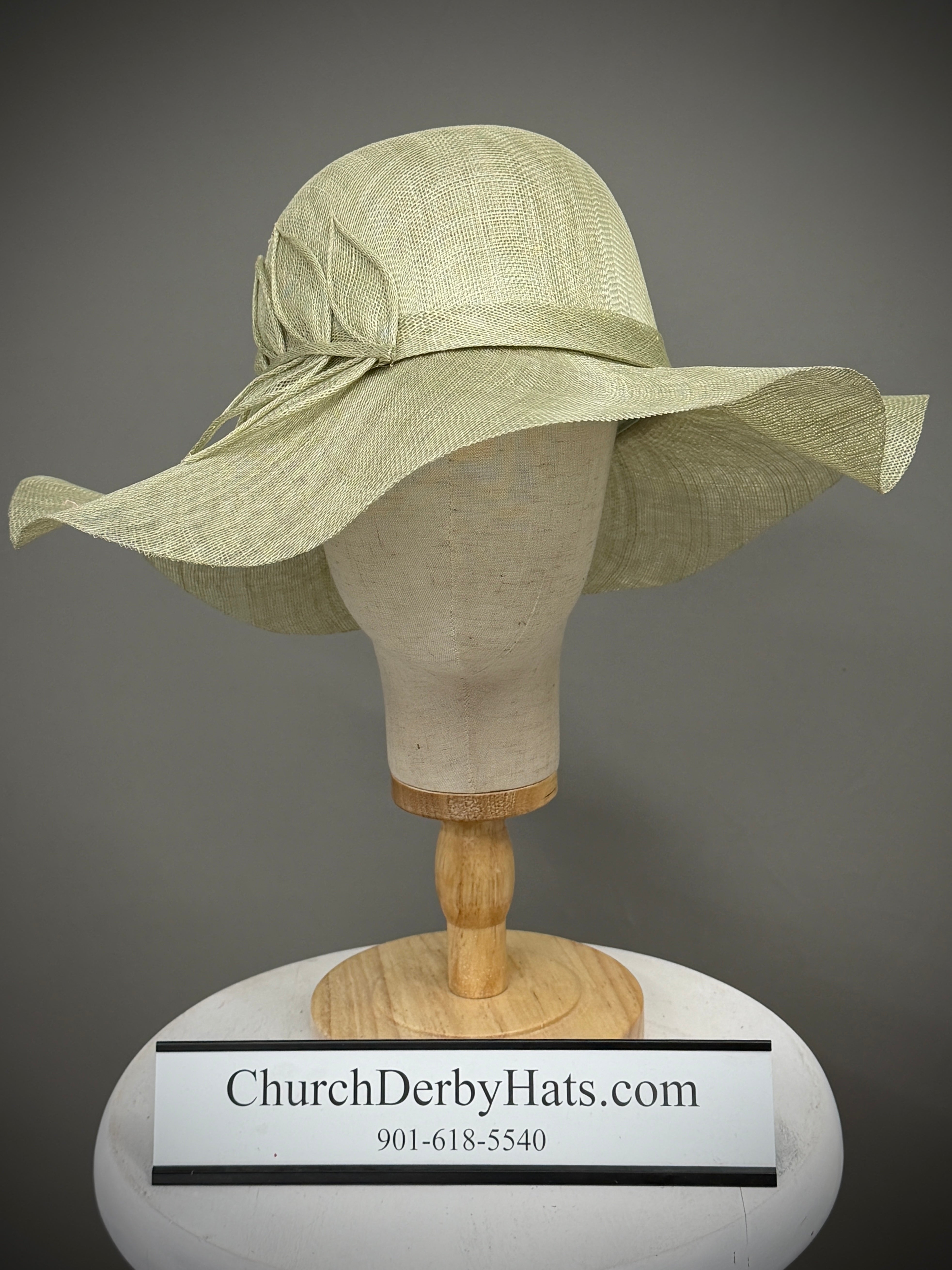 Sage Green Sinamay Hat