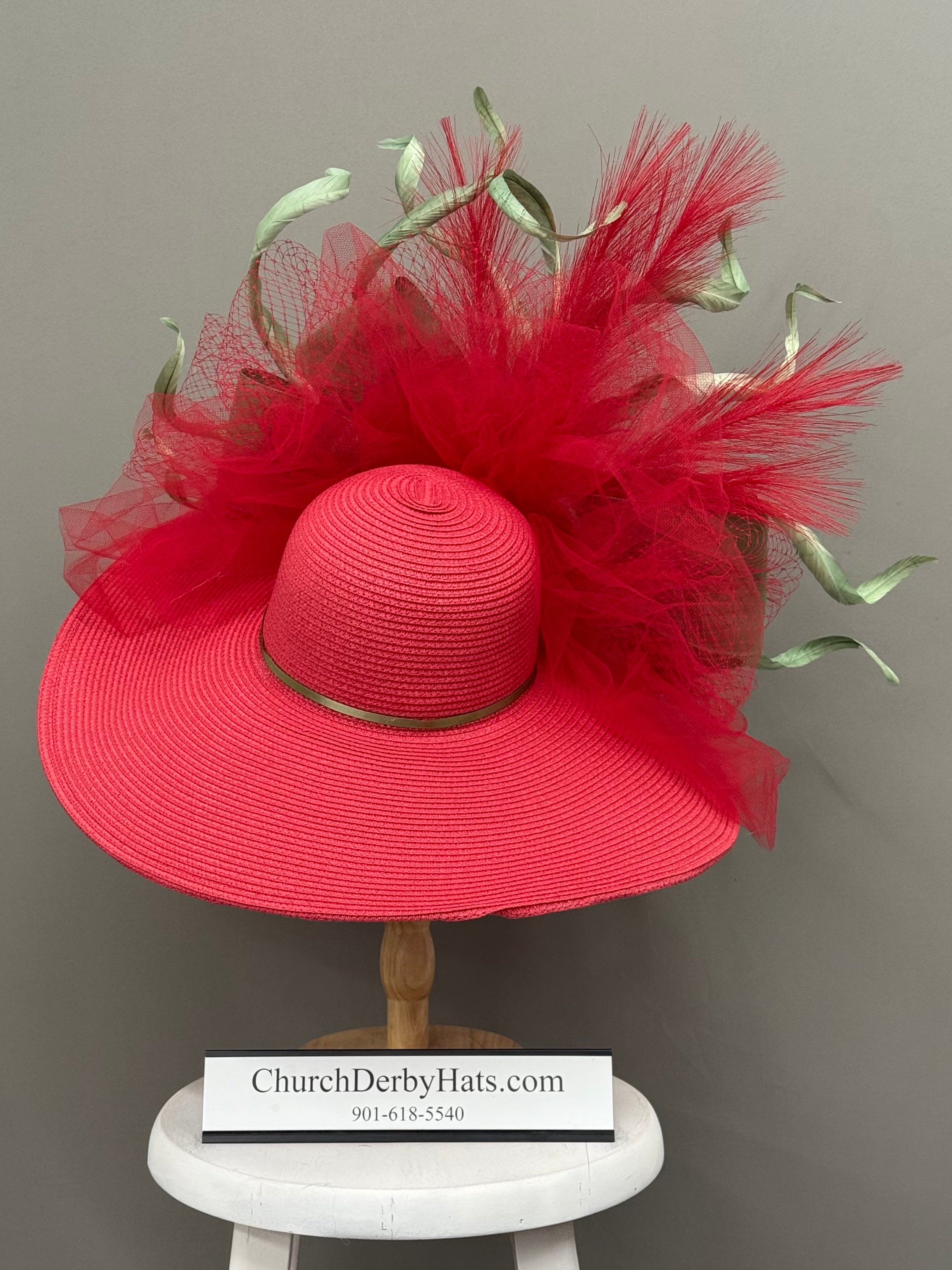 Adrienne Red - Kentucky Derby Hat