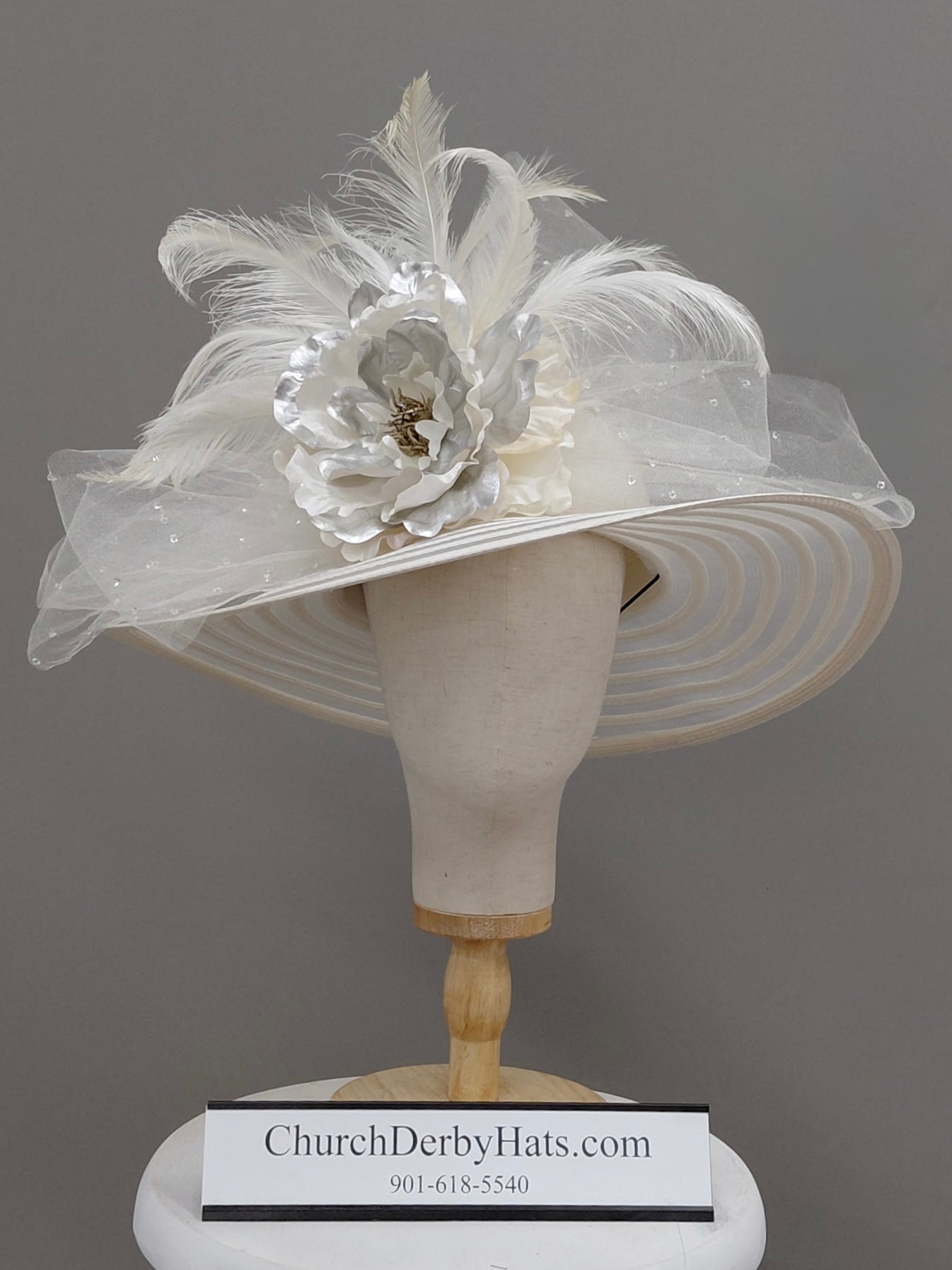 June Wedding White - Elegant Dress Hat
