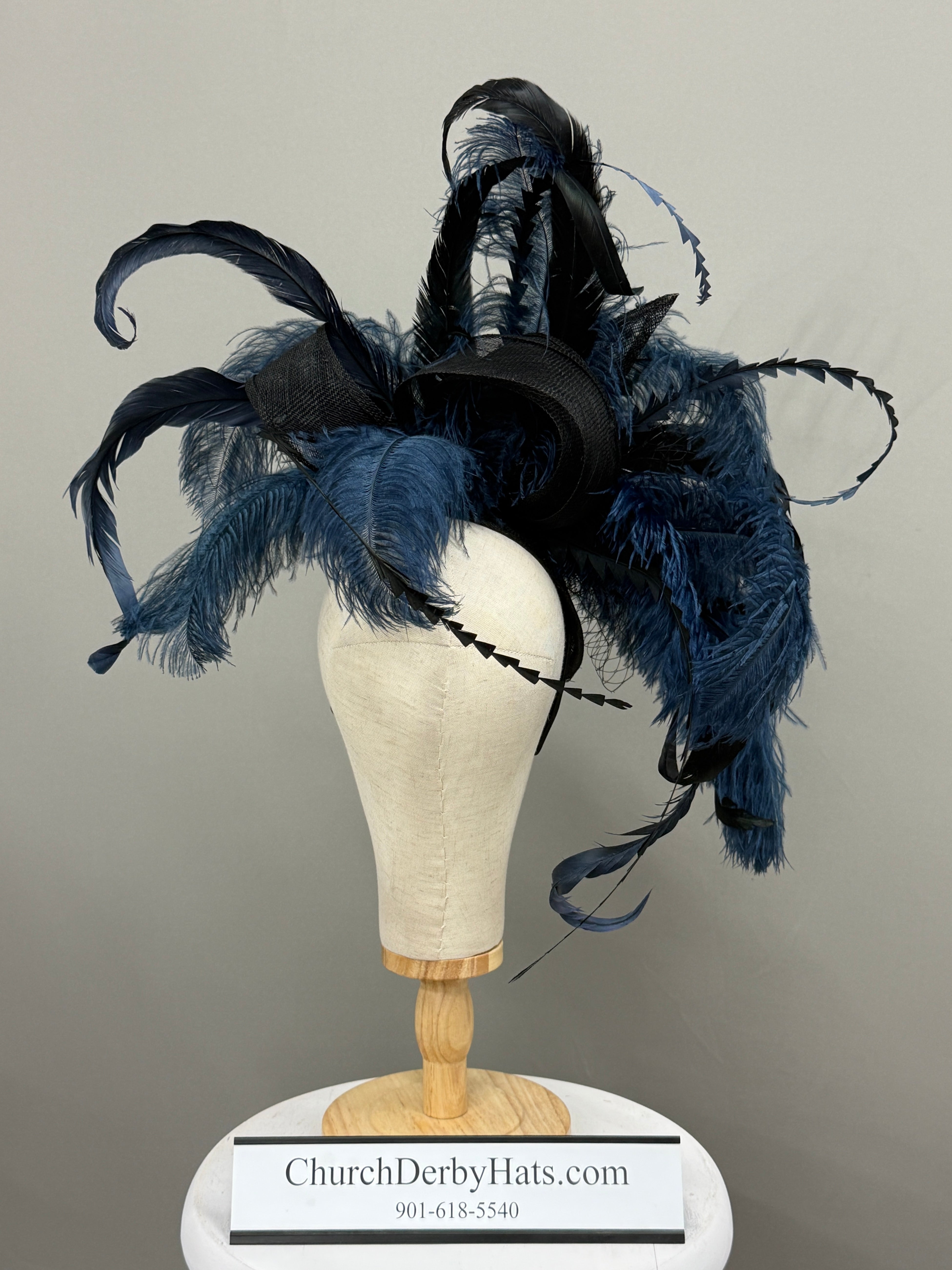 Midnight Navy and Black by Vancinator - Church Derby Hat