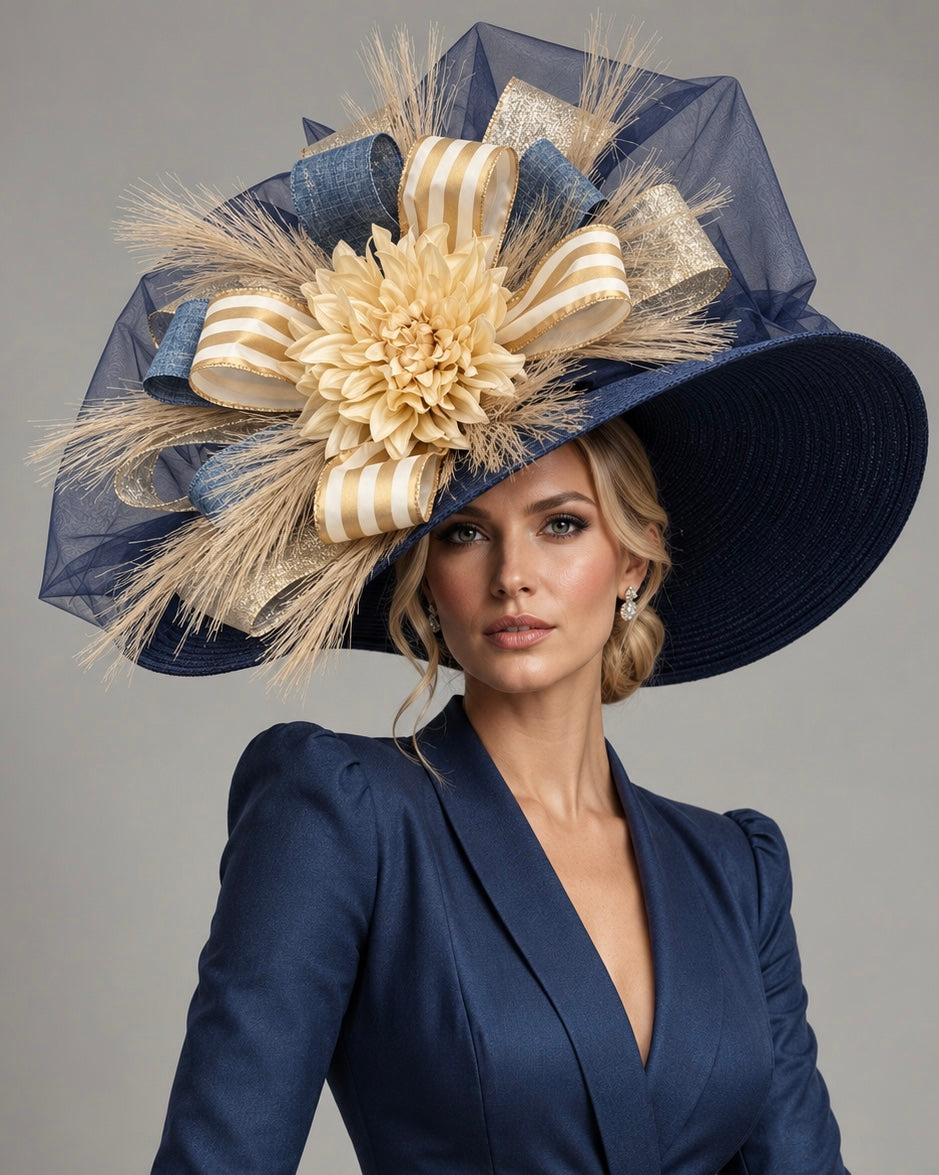 Hermosa Blue Gold - Kentucky Derby Hat