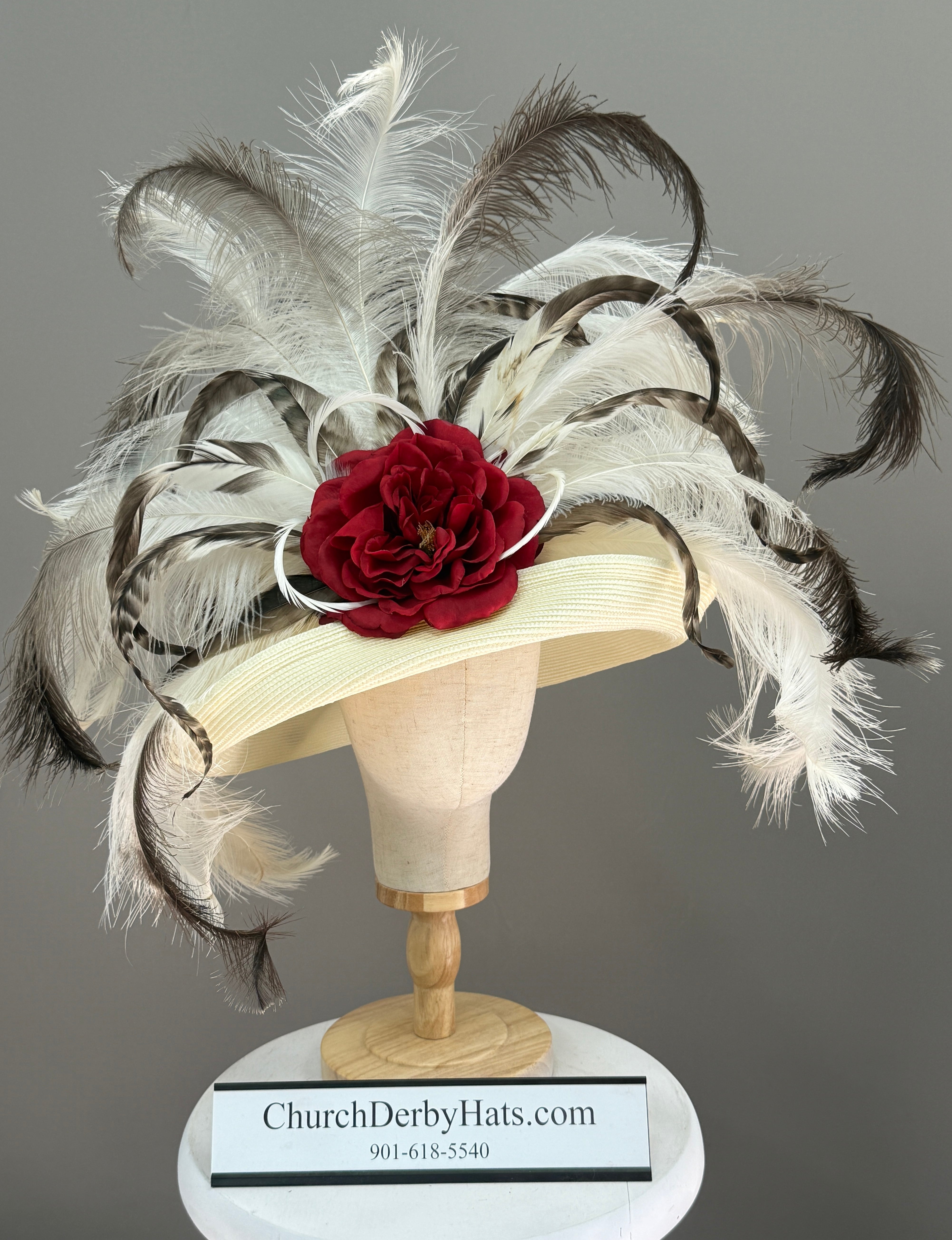 Peony Red - Kentucky Derby Hat