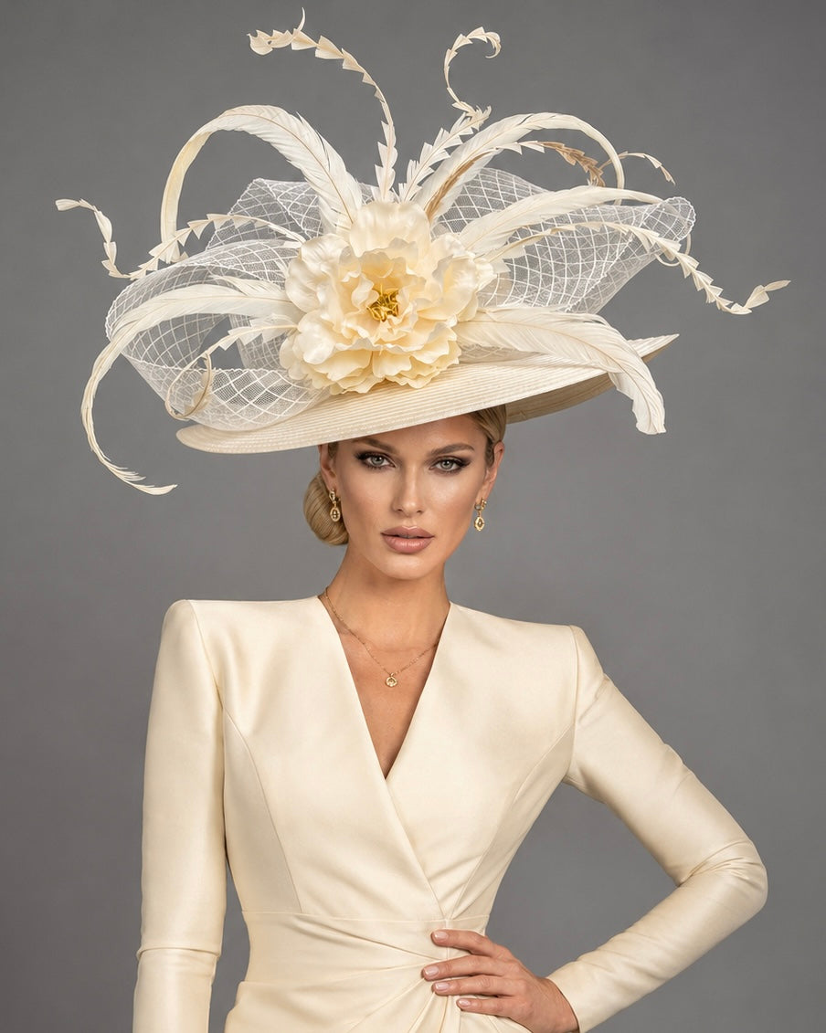 Satin Ivory - Church Derby Hat