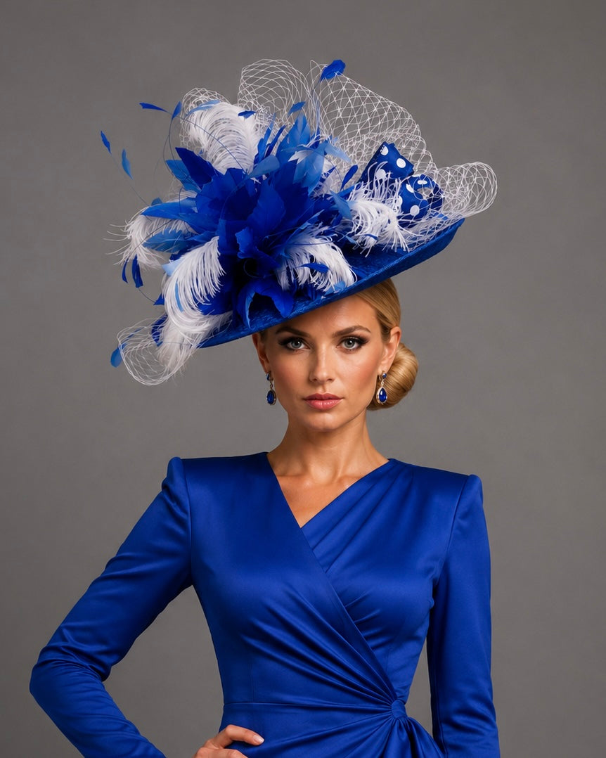 Kentucky Blue Fascinator on Headband