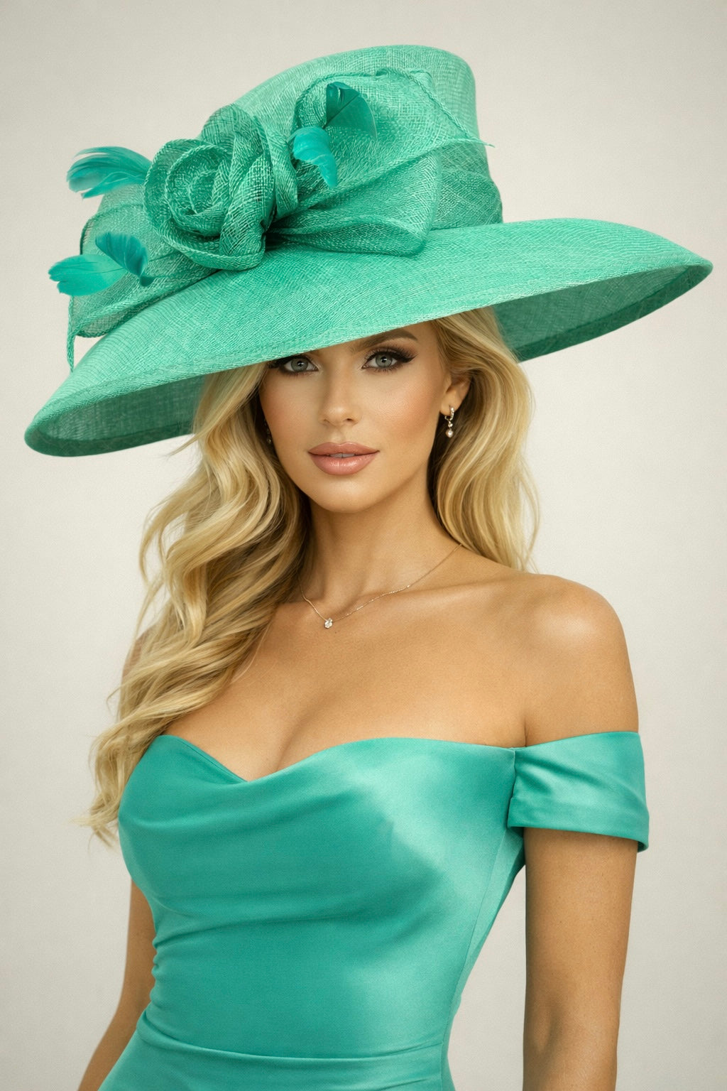Sea Green Sinamay - Kentucky Derby Hat