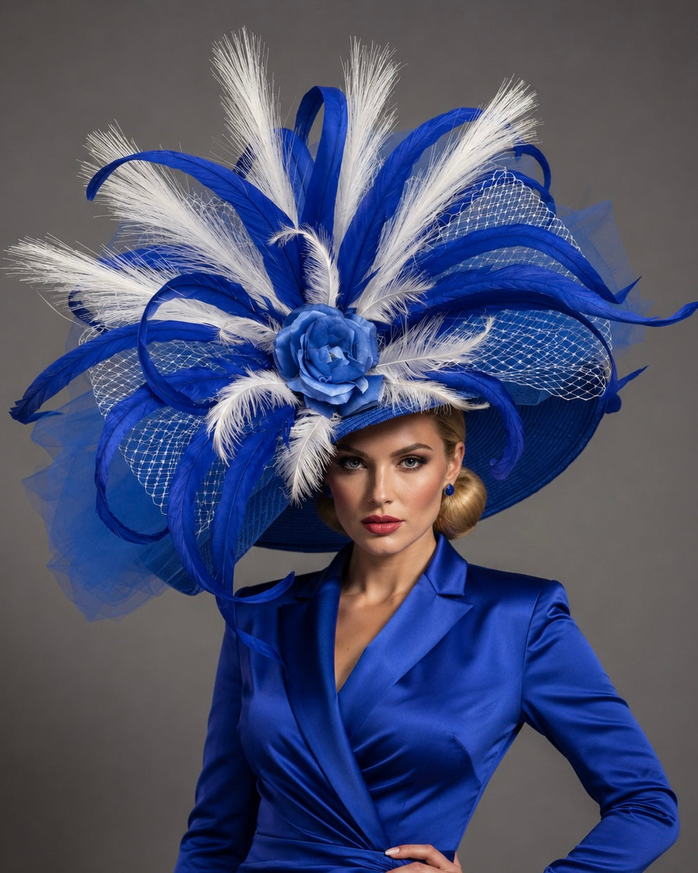 Tina Royal Blue - Kentucky Derby Hat