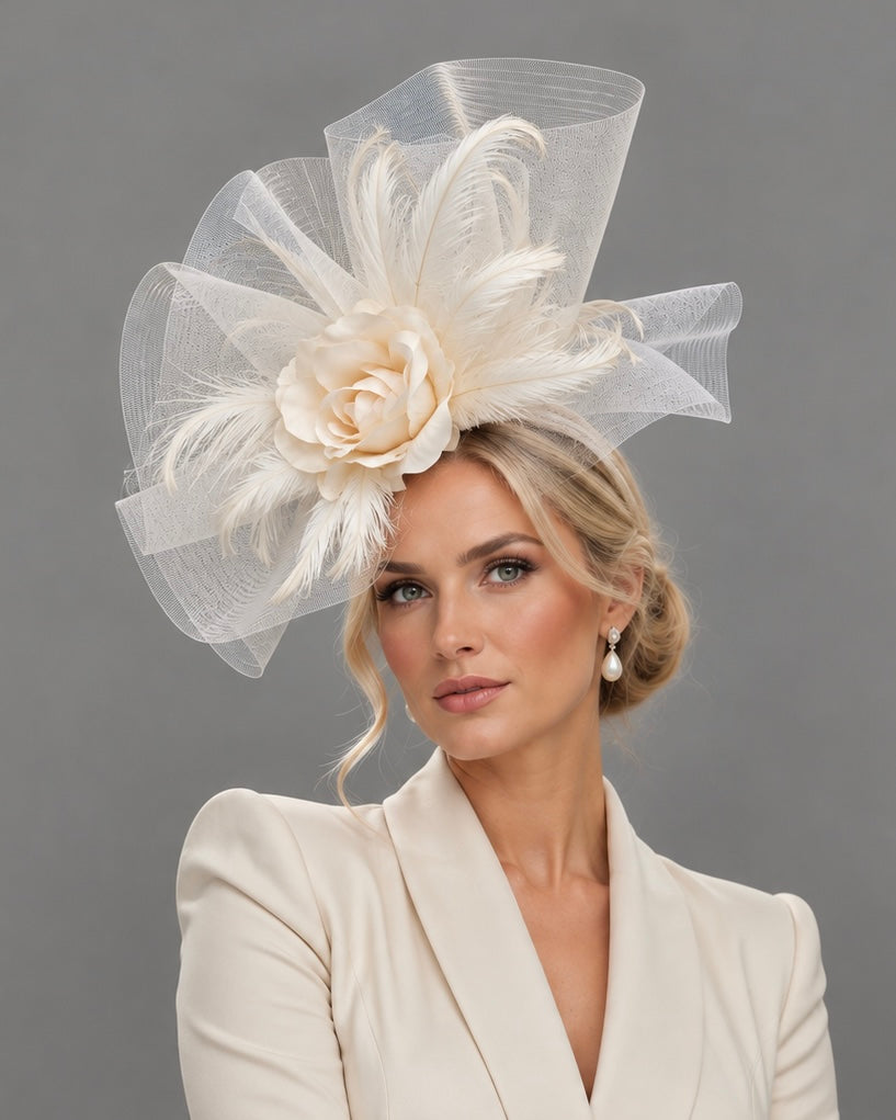 Amanda White - Fascinator on headband