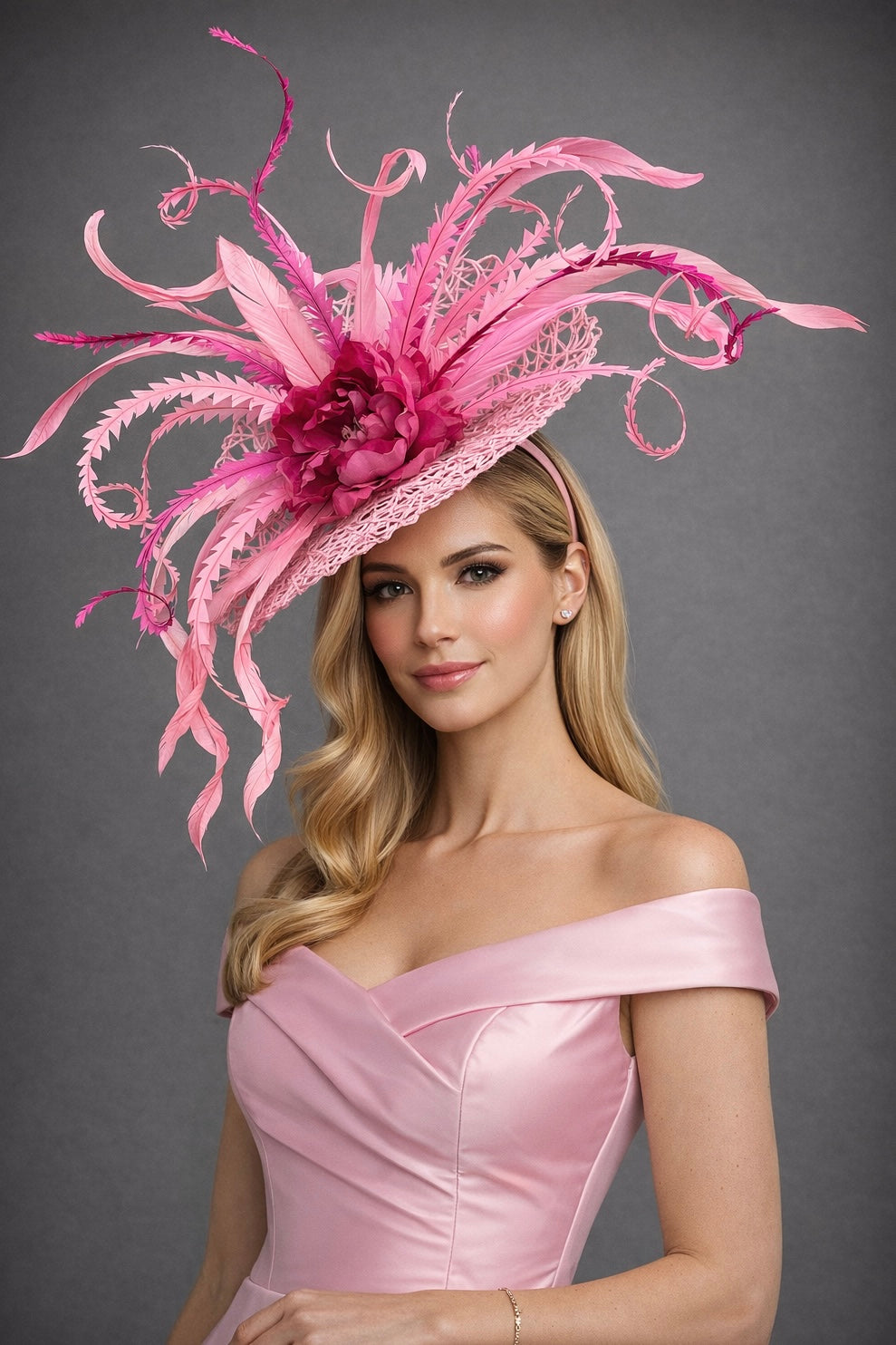 Belinda Pink Fascinator - Kentucky Derby Hat