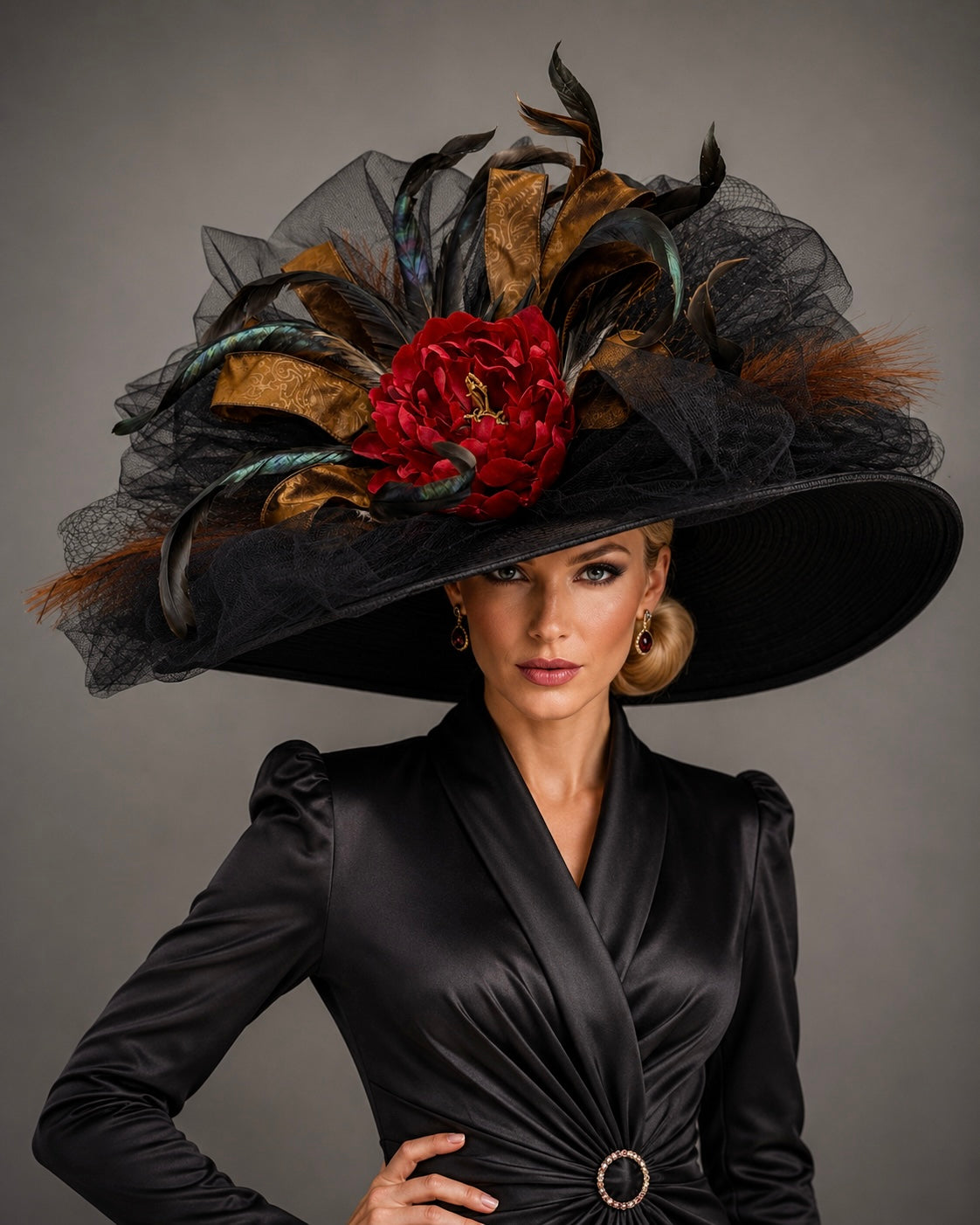Jaqueline Black - Kentucky Derby Hat - Church Hat