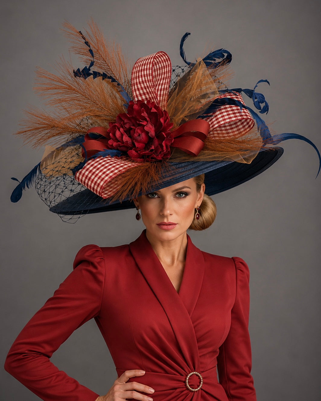 Abigail Navy - Kentucky Derby Hat - Church Hat