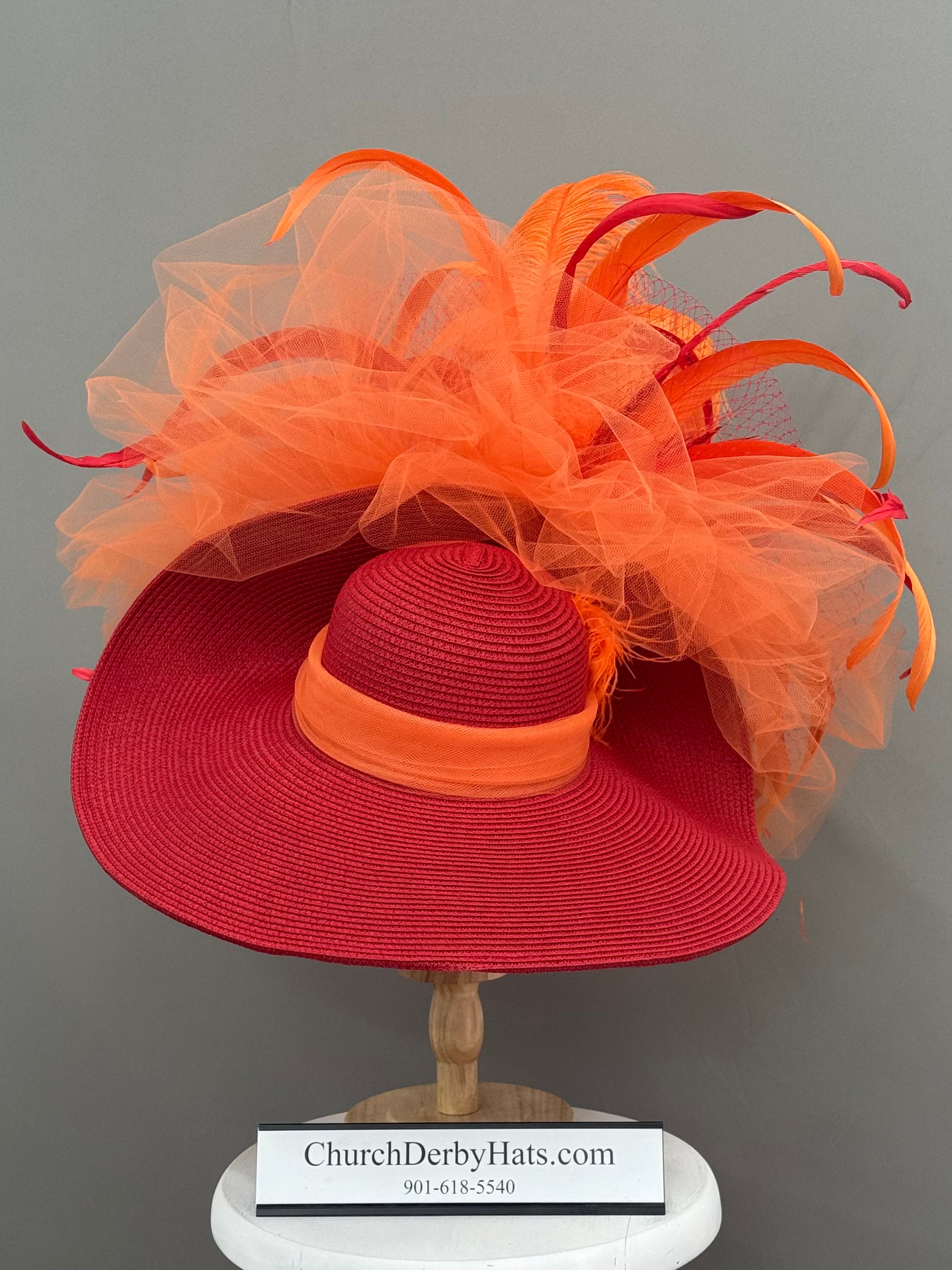 Blaze Red Orange - Church Derby Hat