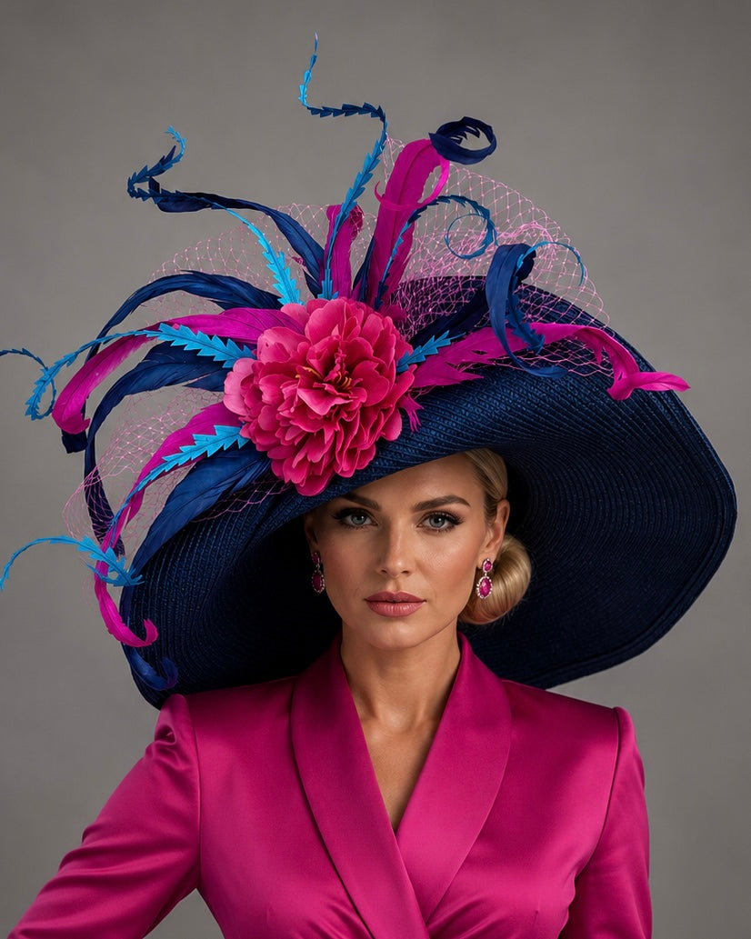 Millie Navy Blue - Kentucky Derby Hat - Church Hat