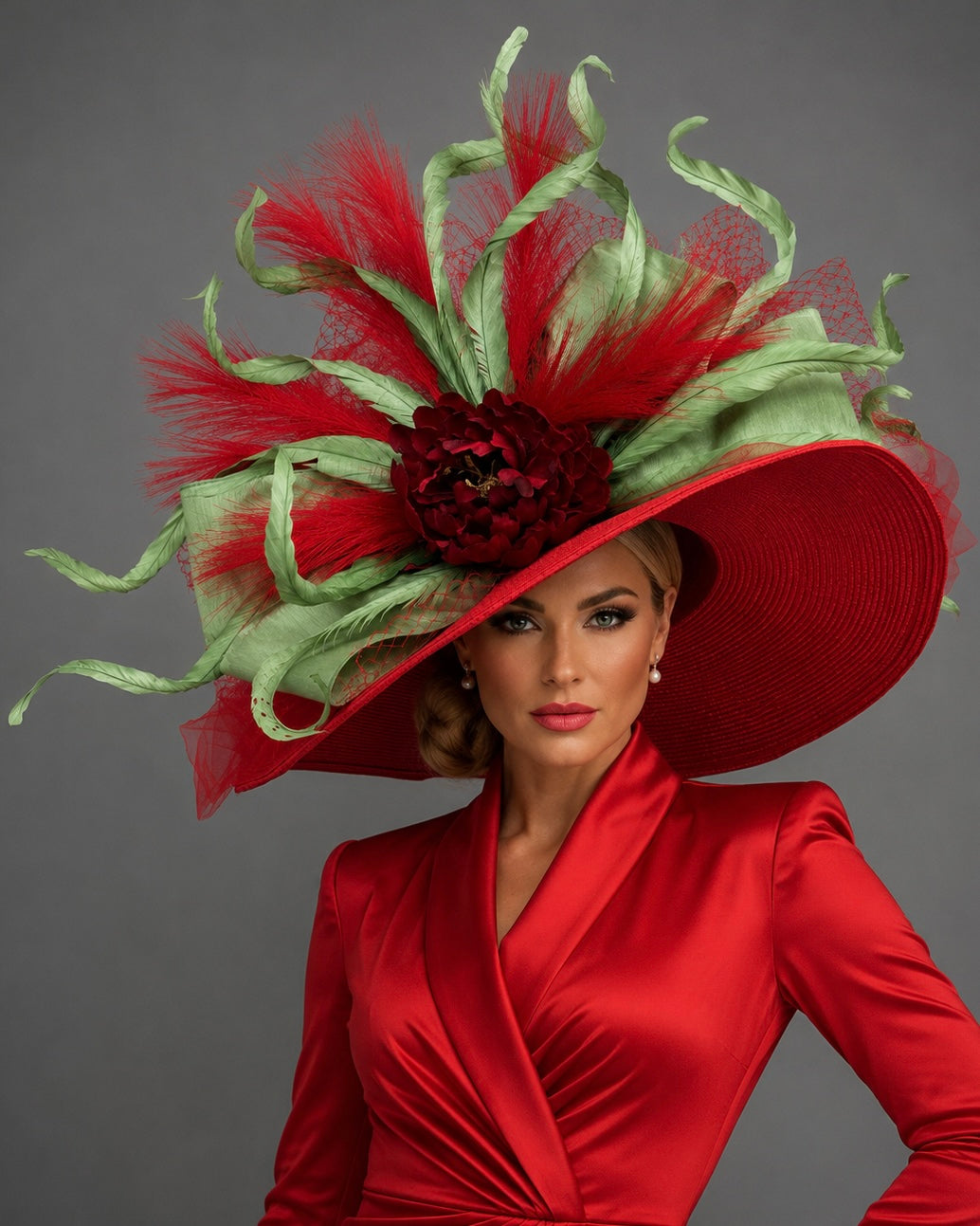 Adrienne Red - Kentucky Derby Hat