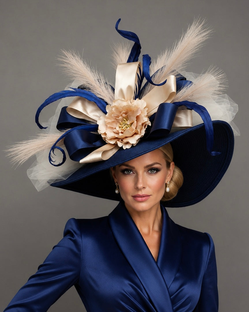 Yurina Navy Blue - Kentucky Derby Hat