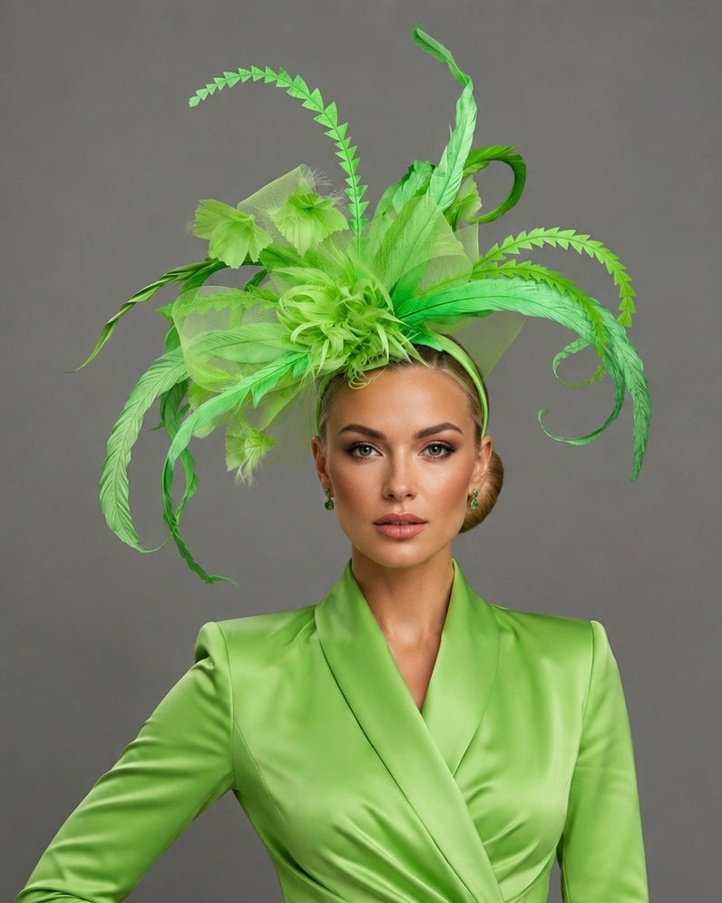 Envy - Kentucky Derby Hat - Church Derby Hat - Fascinator on Headband