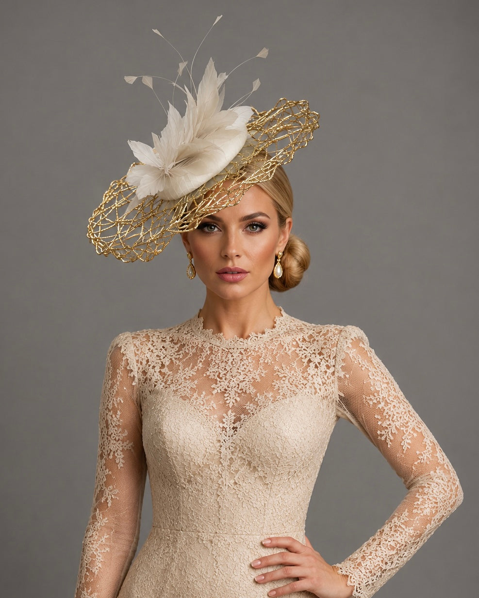 Elle Couture Fascinator - Church Derby Hat
