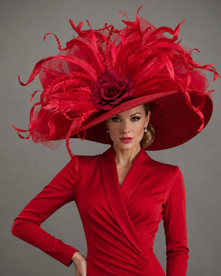 Ruby Red - Church Derby Hat