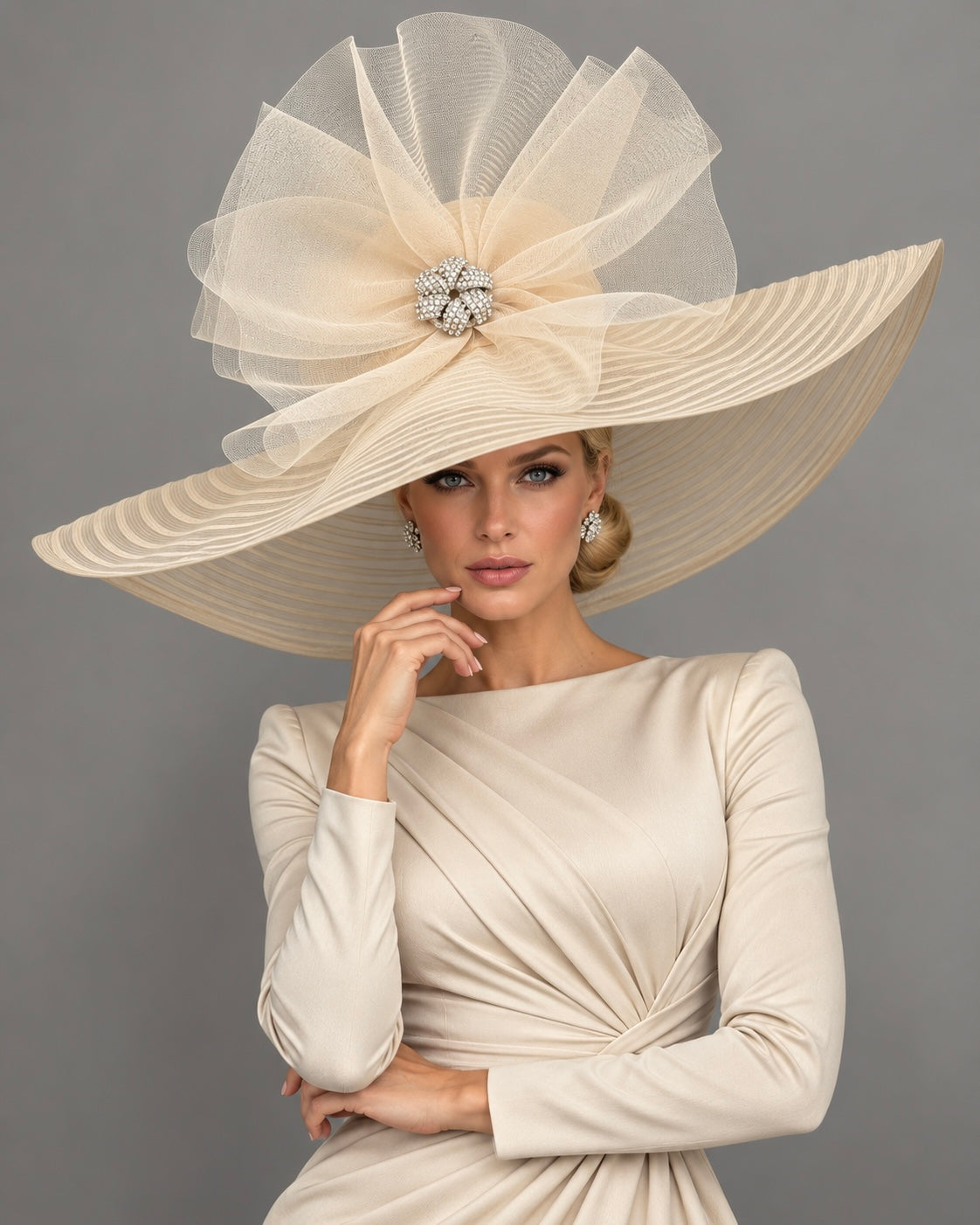 Blanche Ivory Horsehair - Kentucky Derby Hat - Church Hat