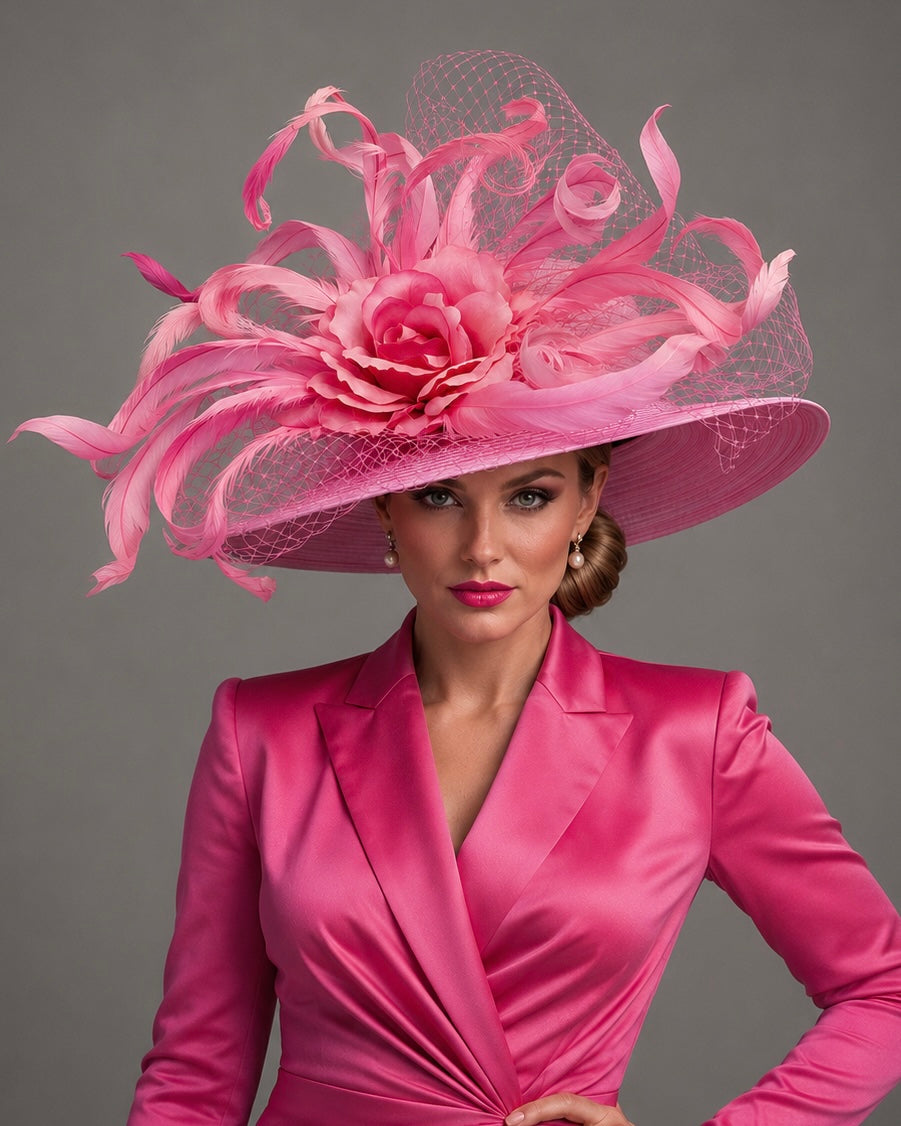 English Rose - Pink Church Hat - Kentucky Derby Hat