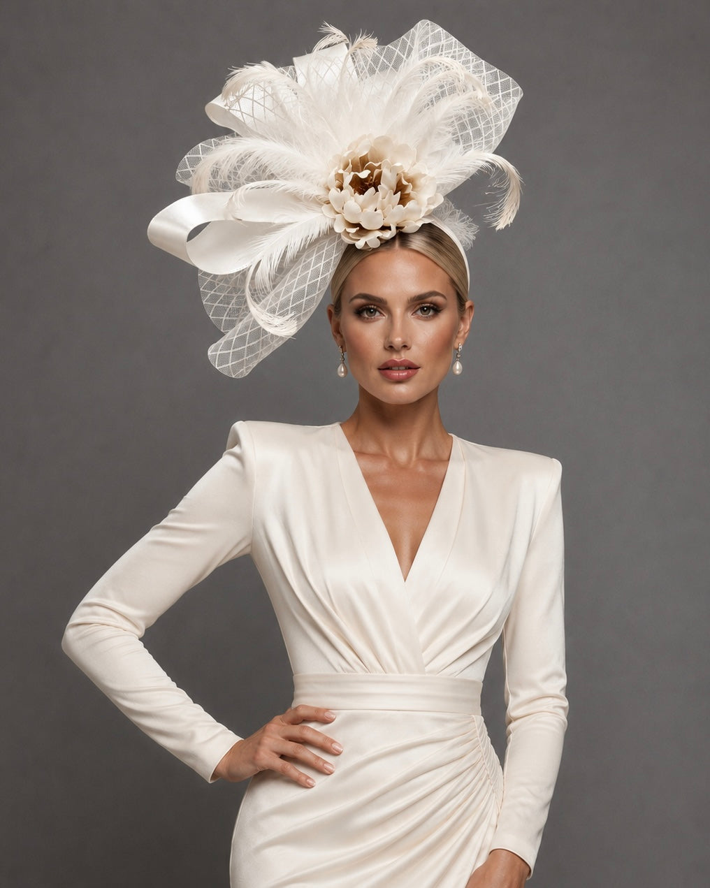 Blanche Fascinator on Headband