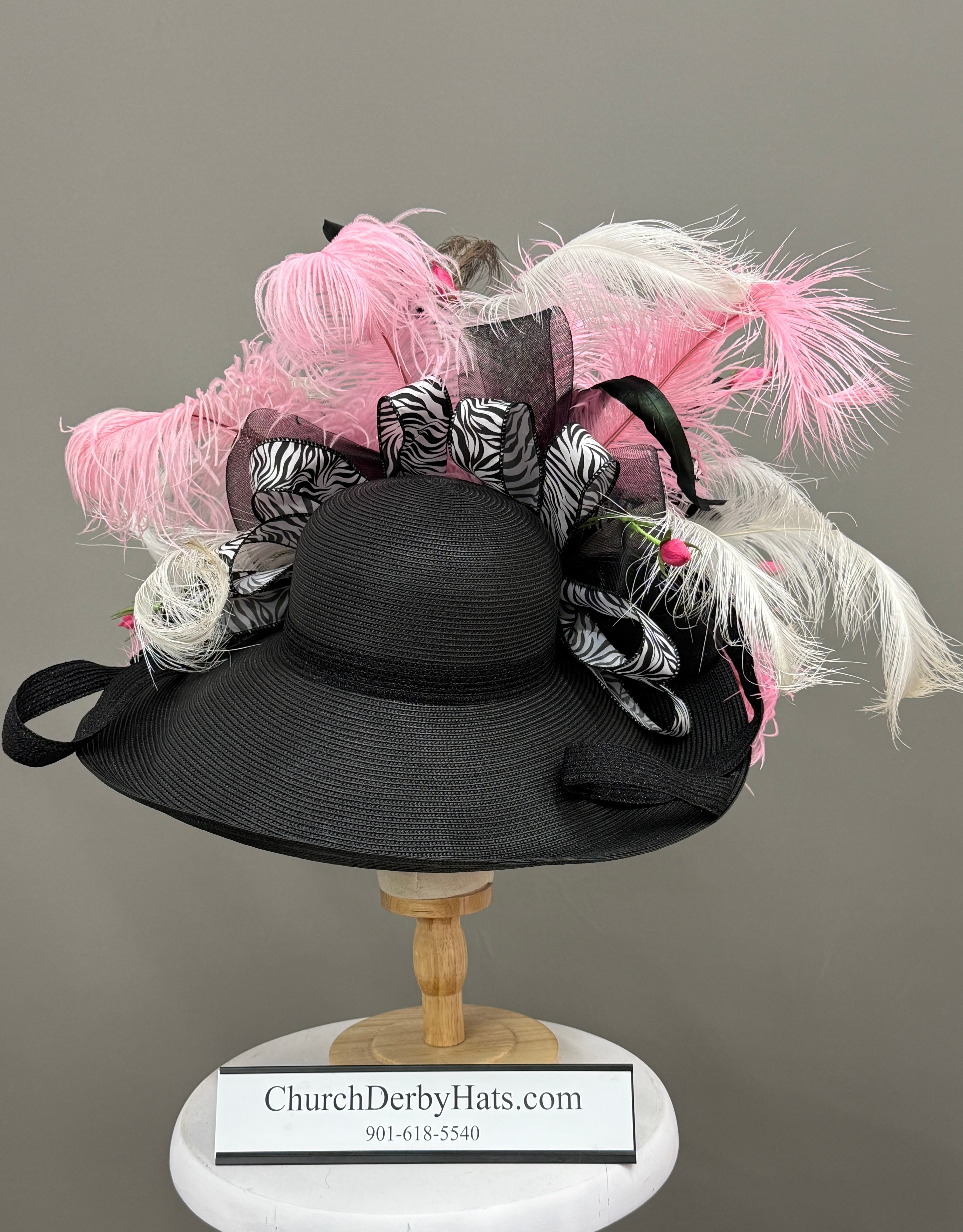Katalina Black Pink - Kentucky Derby Hat