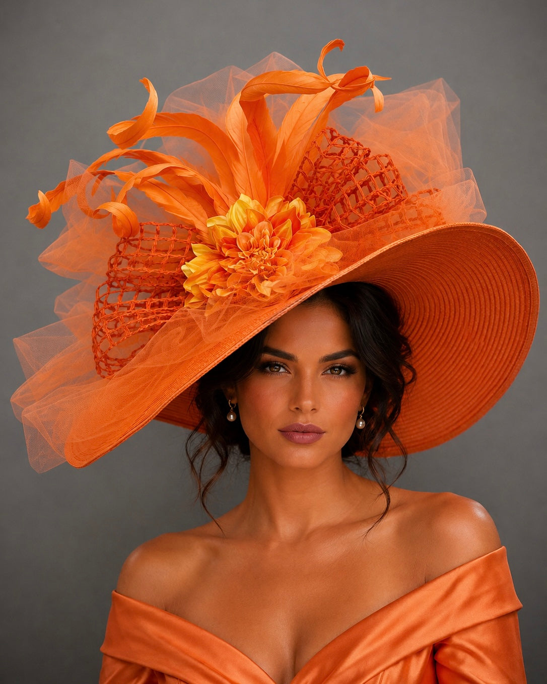 Orange Blossom - Kentucky Derby Hat - Elegant Church Hat