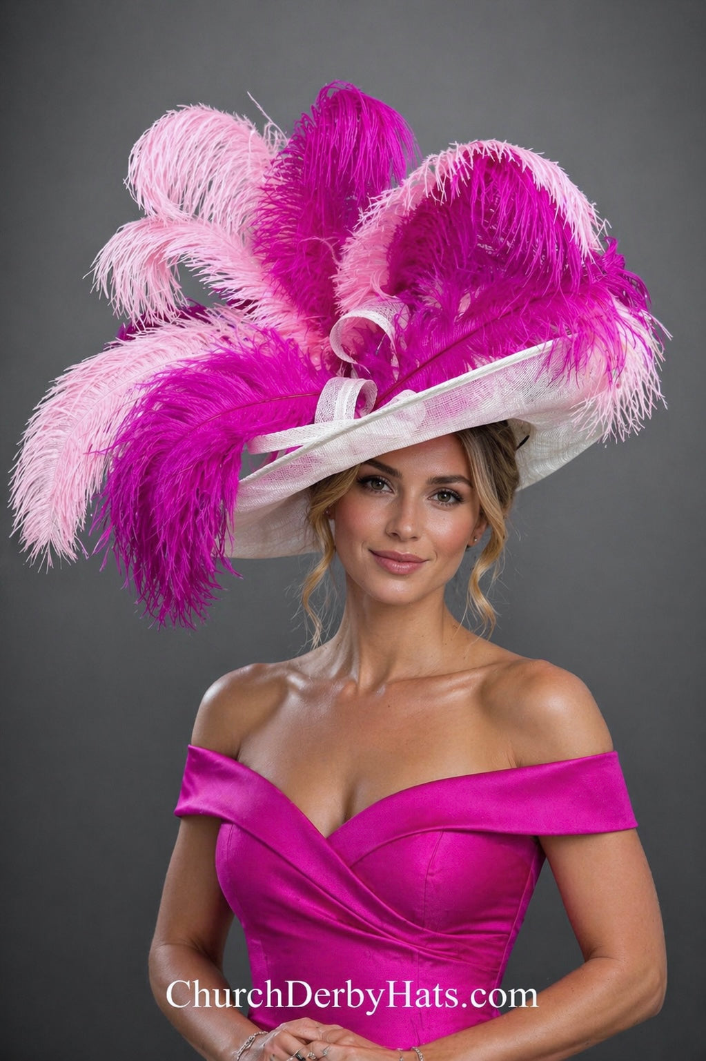 Diana Ivory Pink - Kentucky Derby Hat