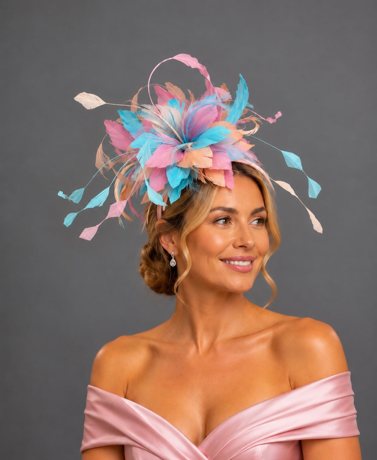 Angel Pastel Feathered Fascinator - Kentucky Derby Hat