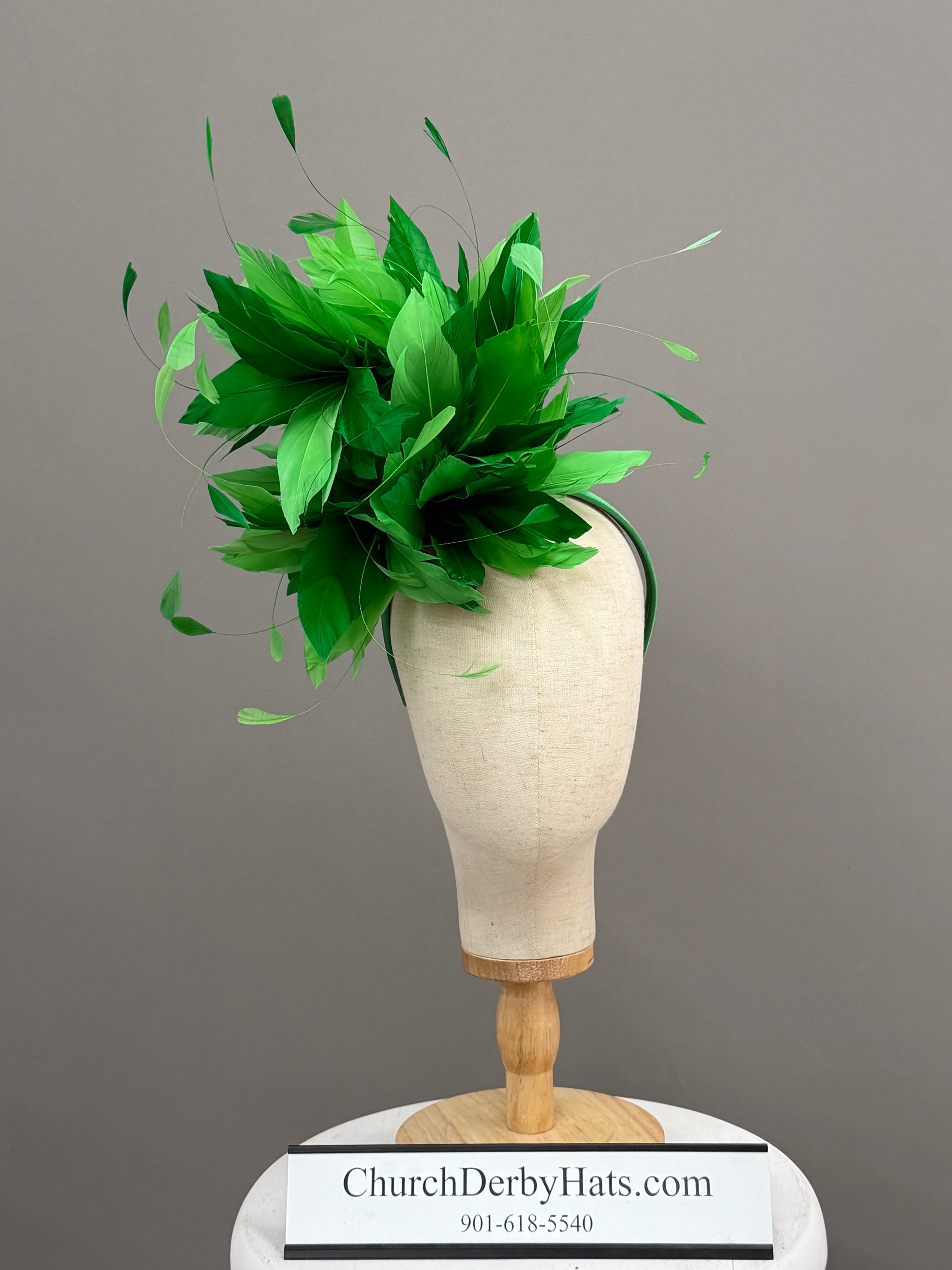 Carolina Green Fascinator - Kentucky Derby Hat