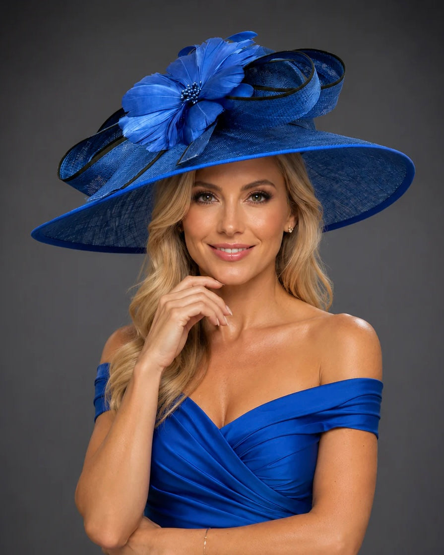 Royal Blue and Black - Church Derby Hat