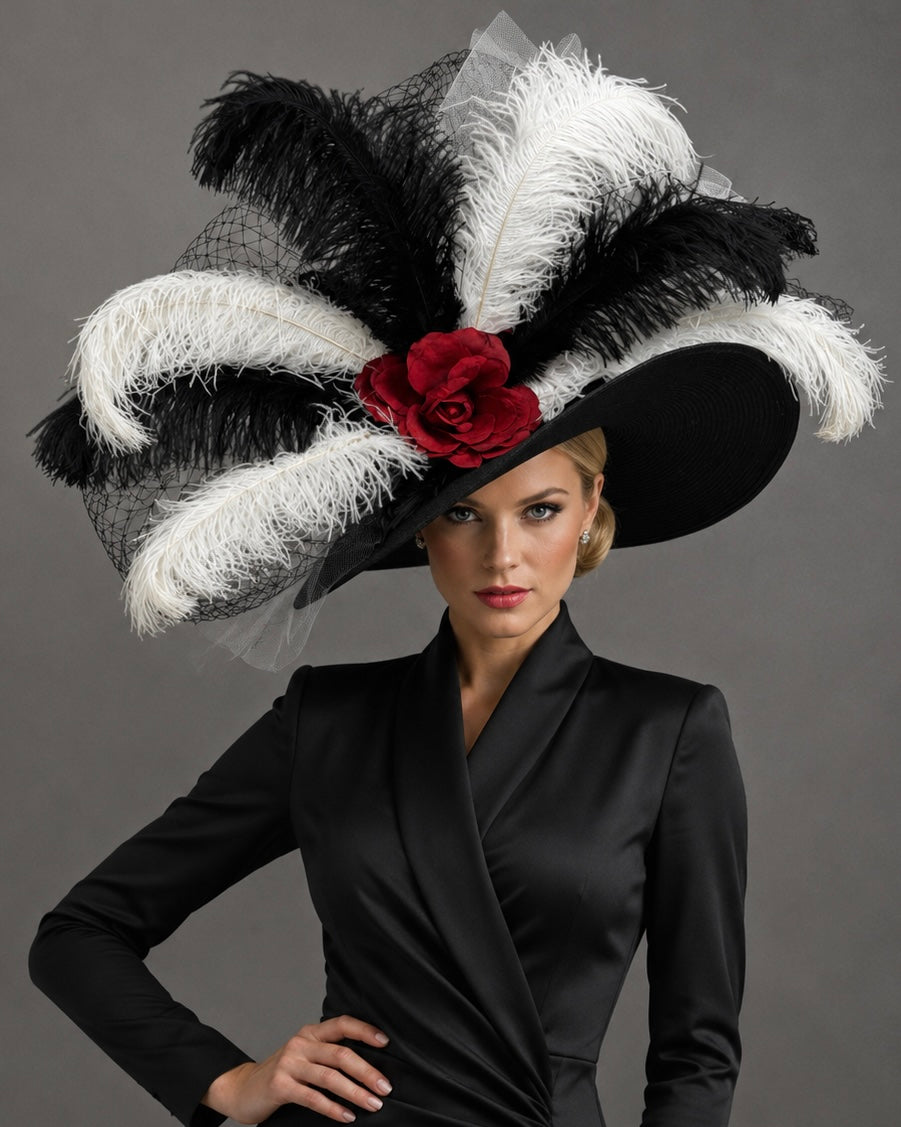 Eliza Red Black - Kentucky Derby Hat