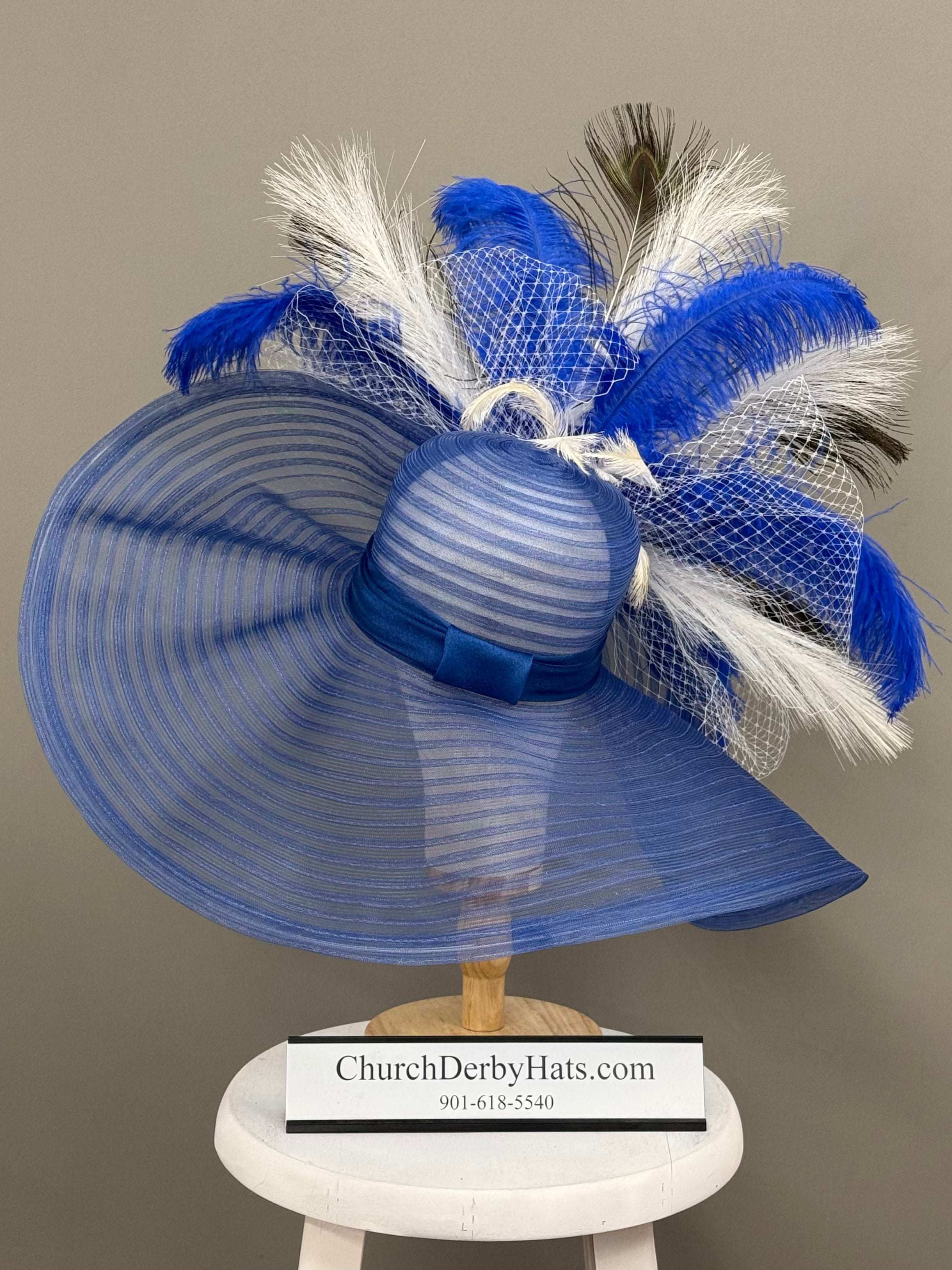 Verbena Royal Peacock - Kentucky Derby Hat