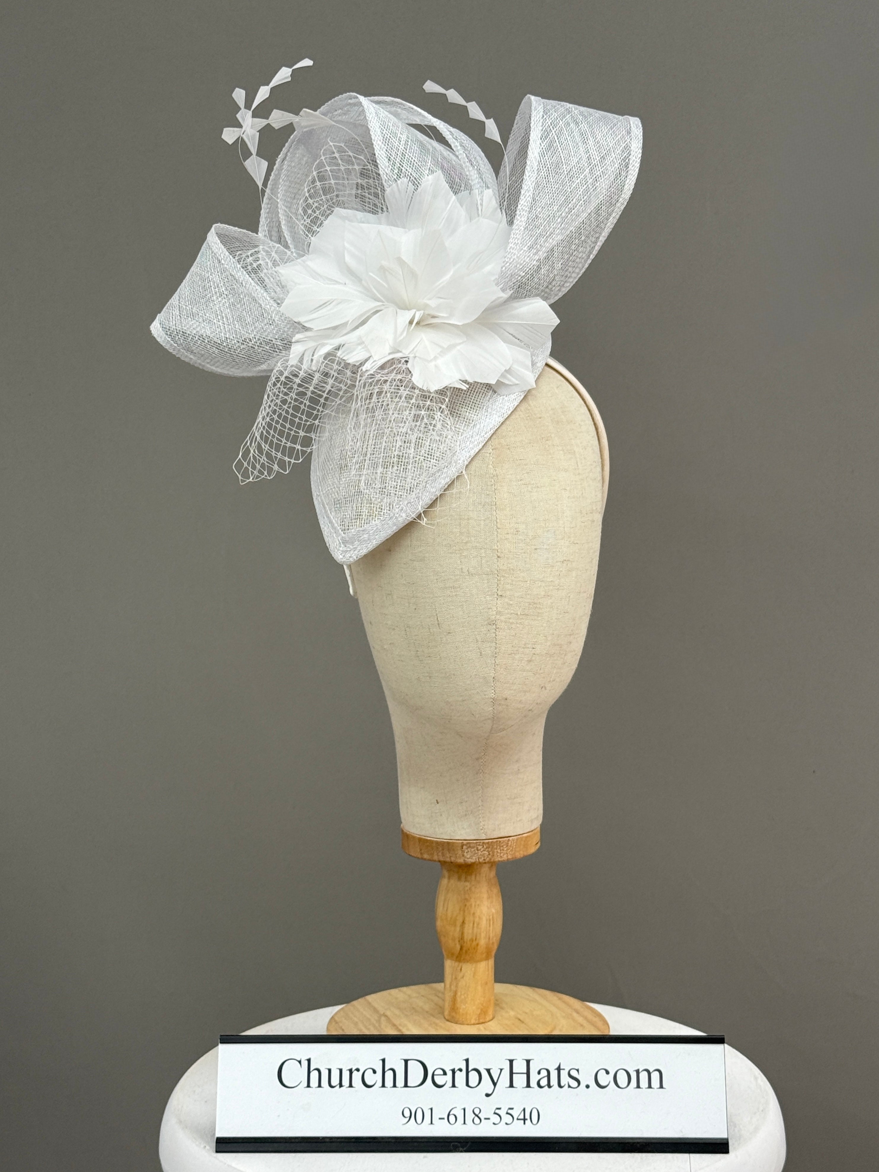 Bridal Fascinator White - Wedding Hat