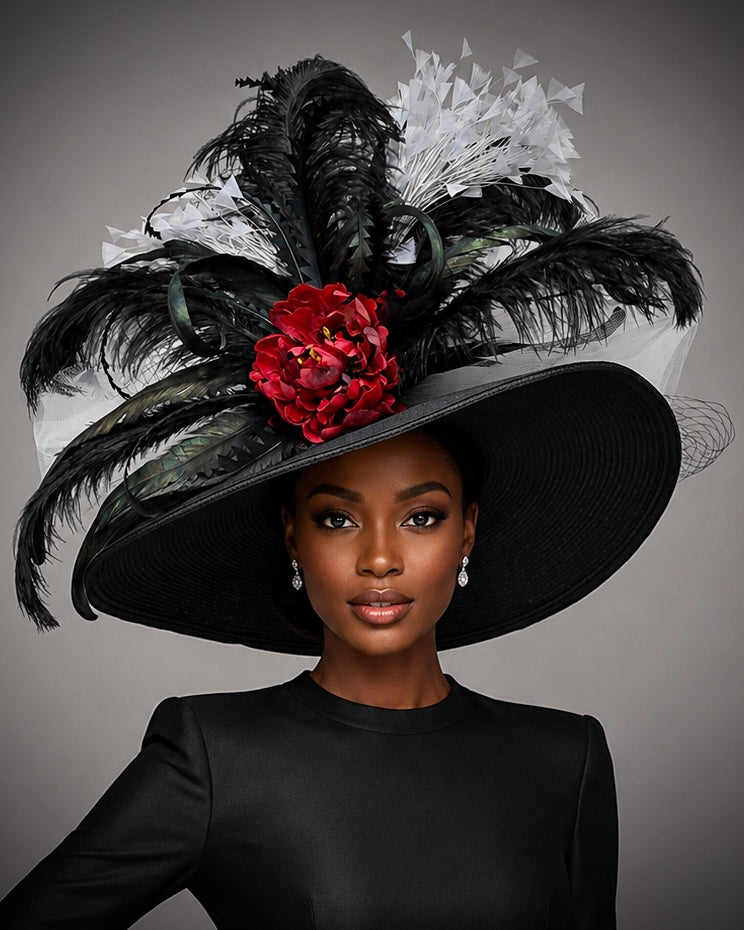 Gadot - Couture Millinery Church Derby Hat