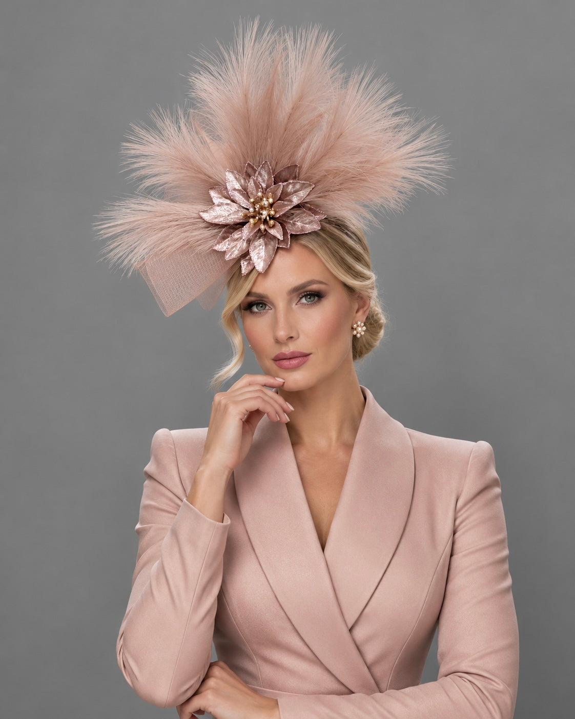 Blush and Bashful - Kentucky Derby Hat Fascinator on Headband