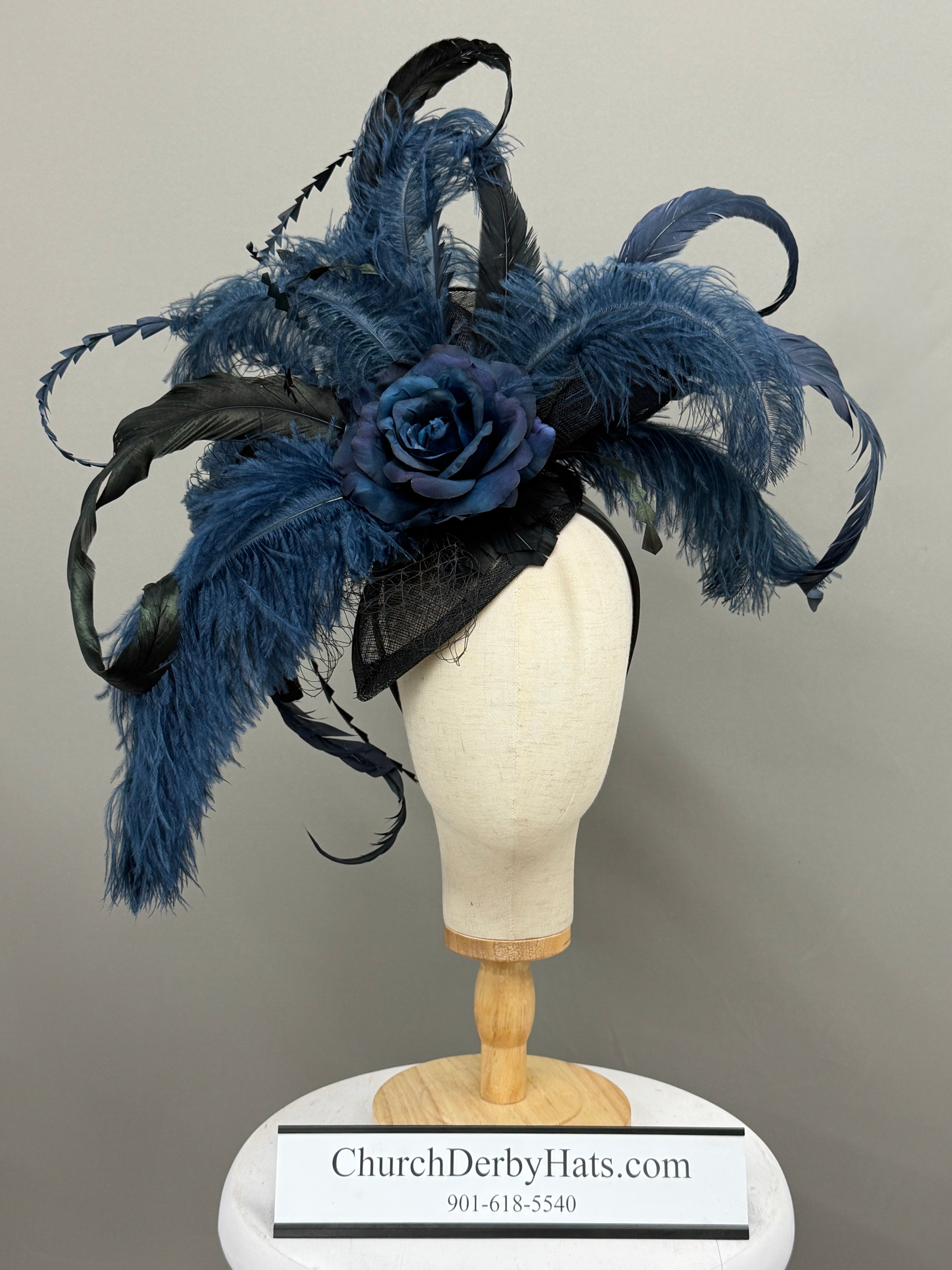 Midnight Navy and Black by Vancinator - Church Derby Hat