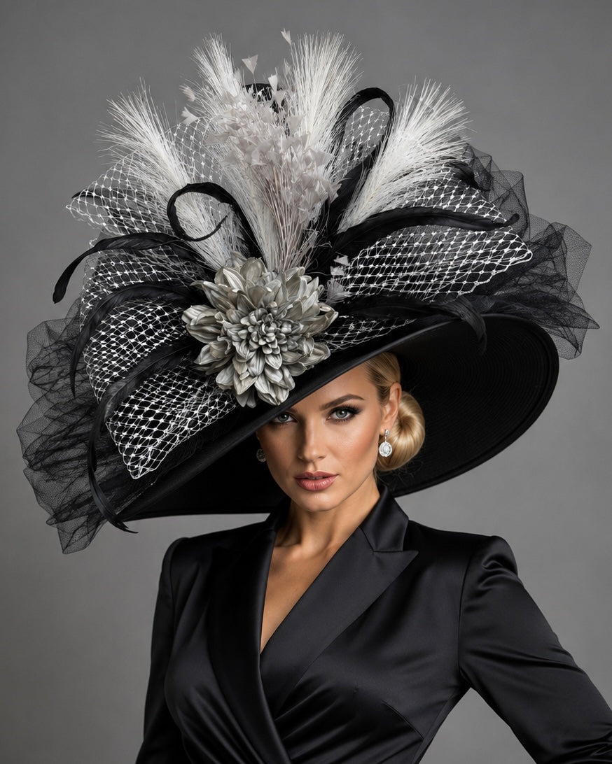 Silverina Black - Kentucky Derby Hat