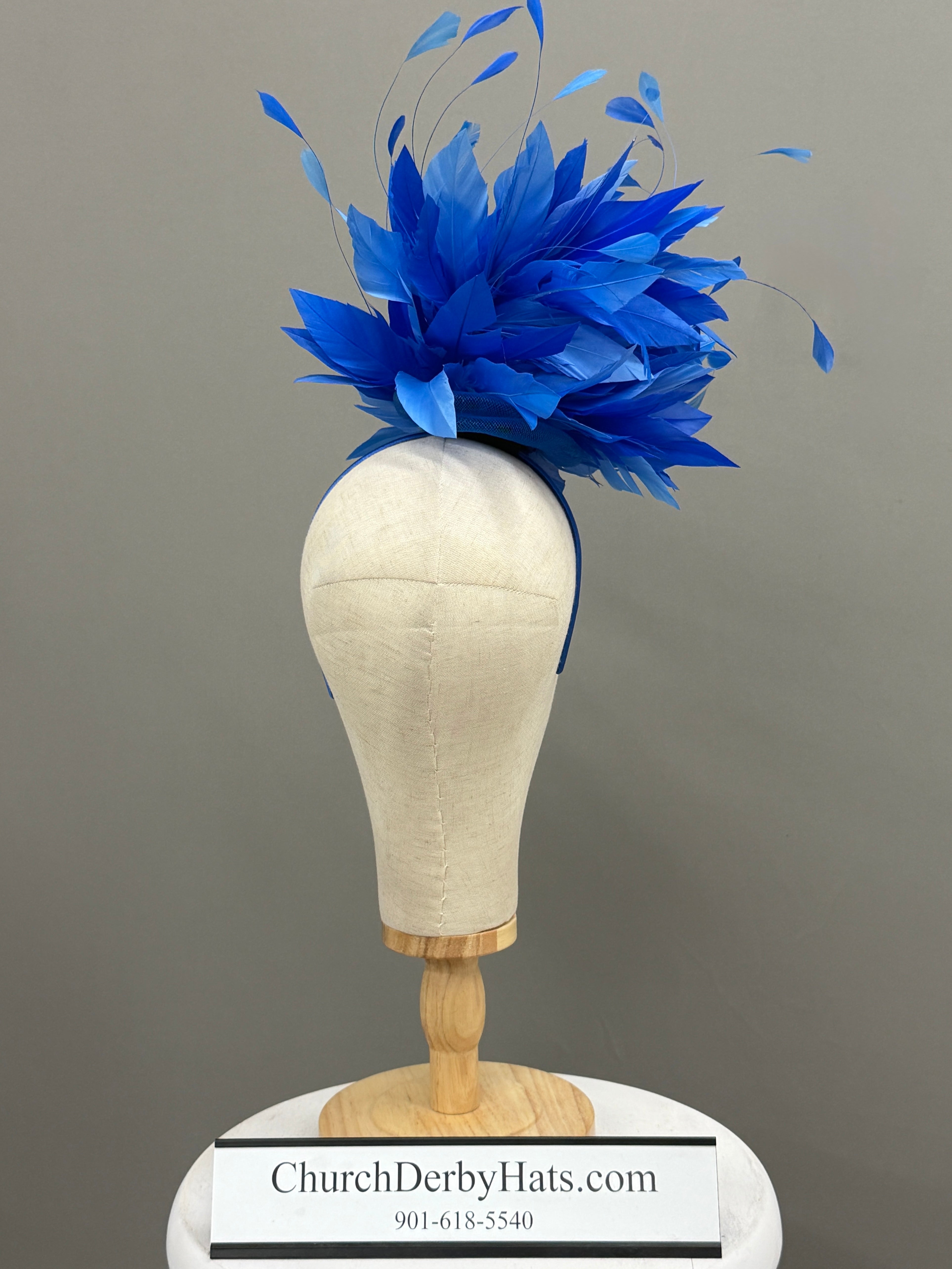 Royal Blue Feathered Fascinator