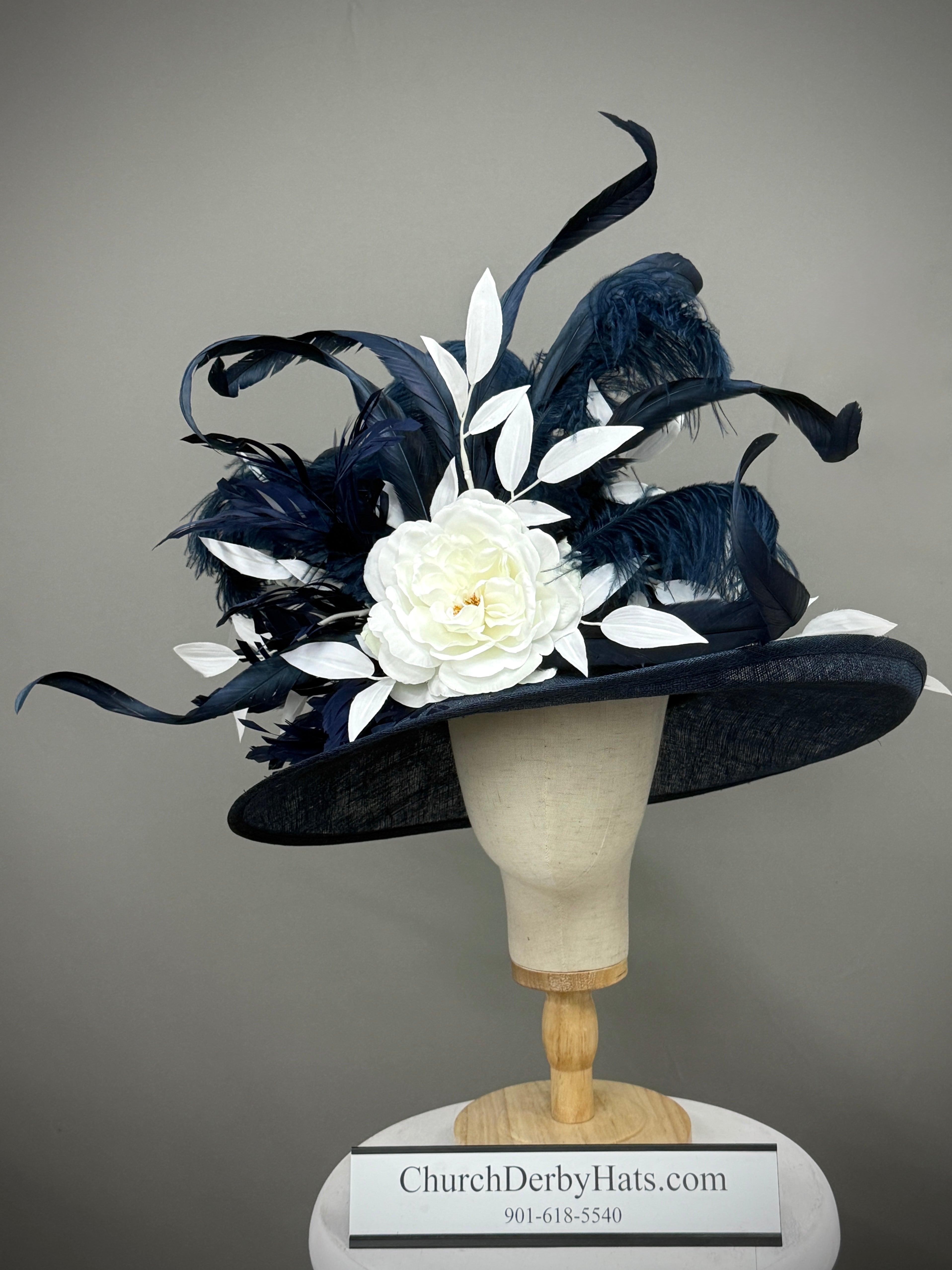 Leaves at Midnight - Couture Fancy Hat