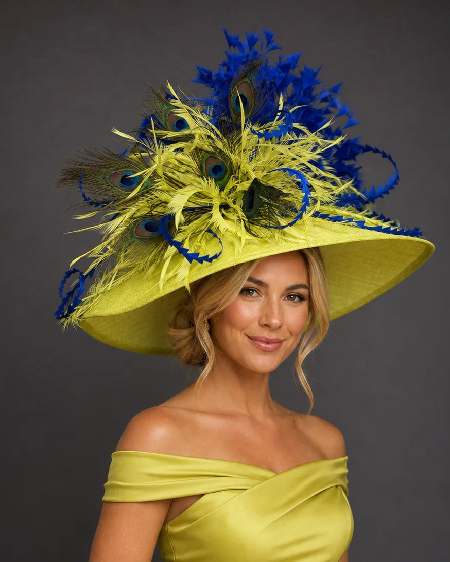 Coquette Lime Royal Blue - Church Derby Hat