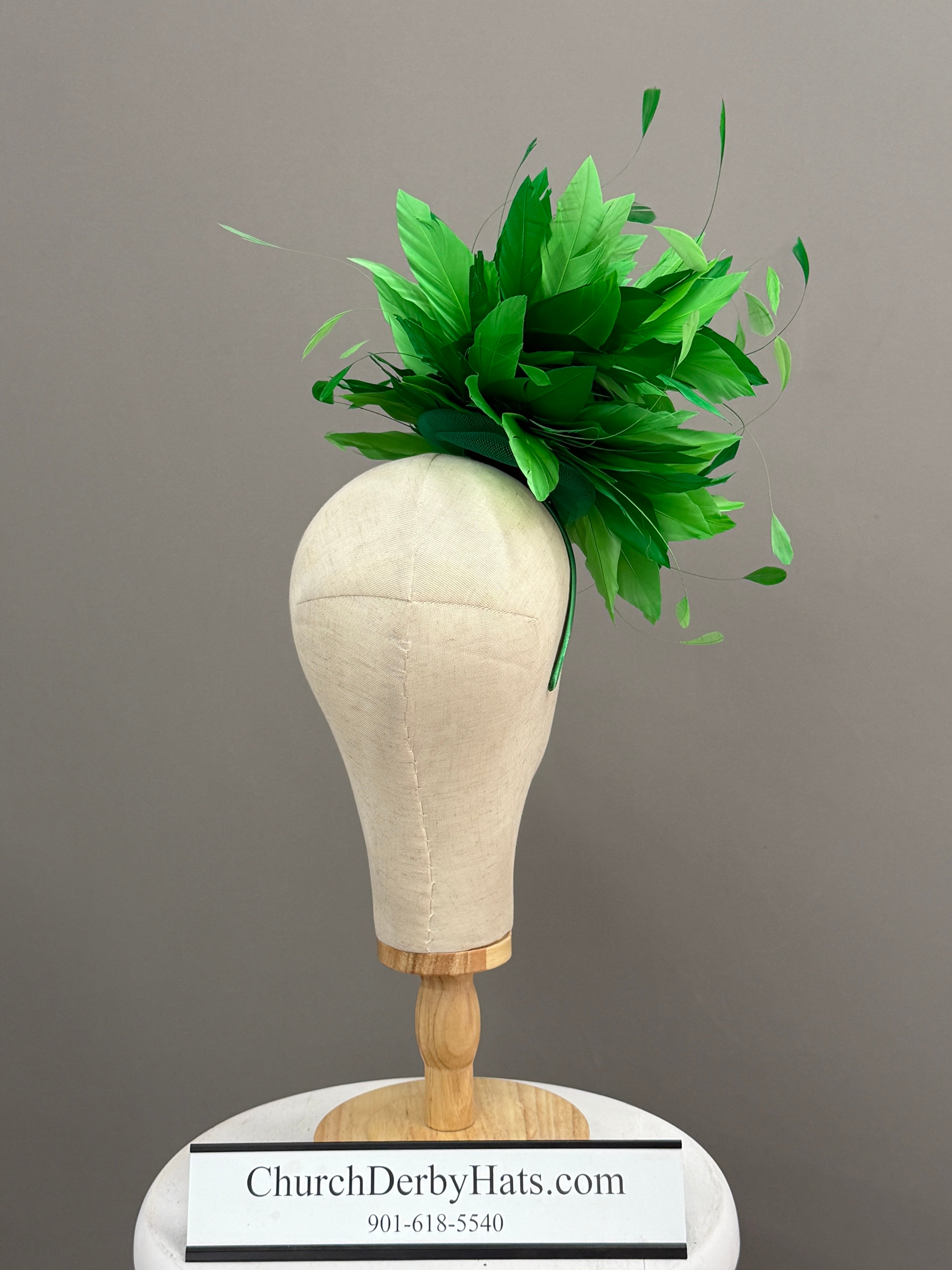 Carolina Green Fascinator - Kentucky Derby Hat