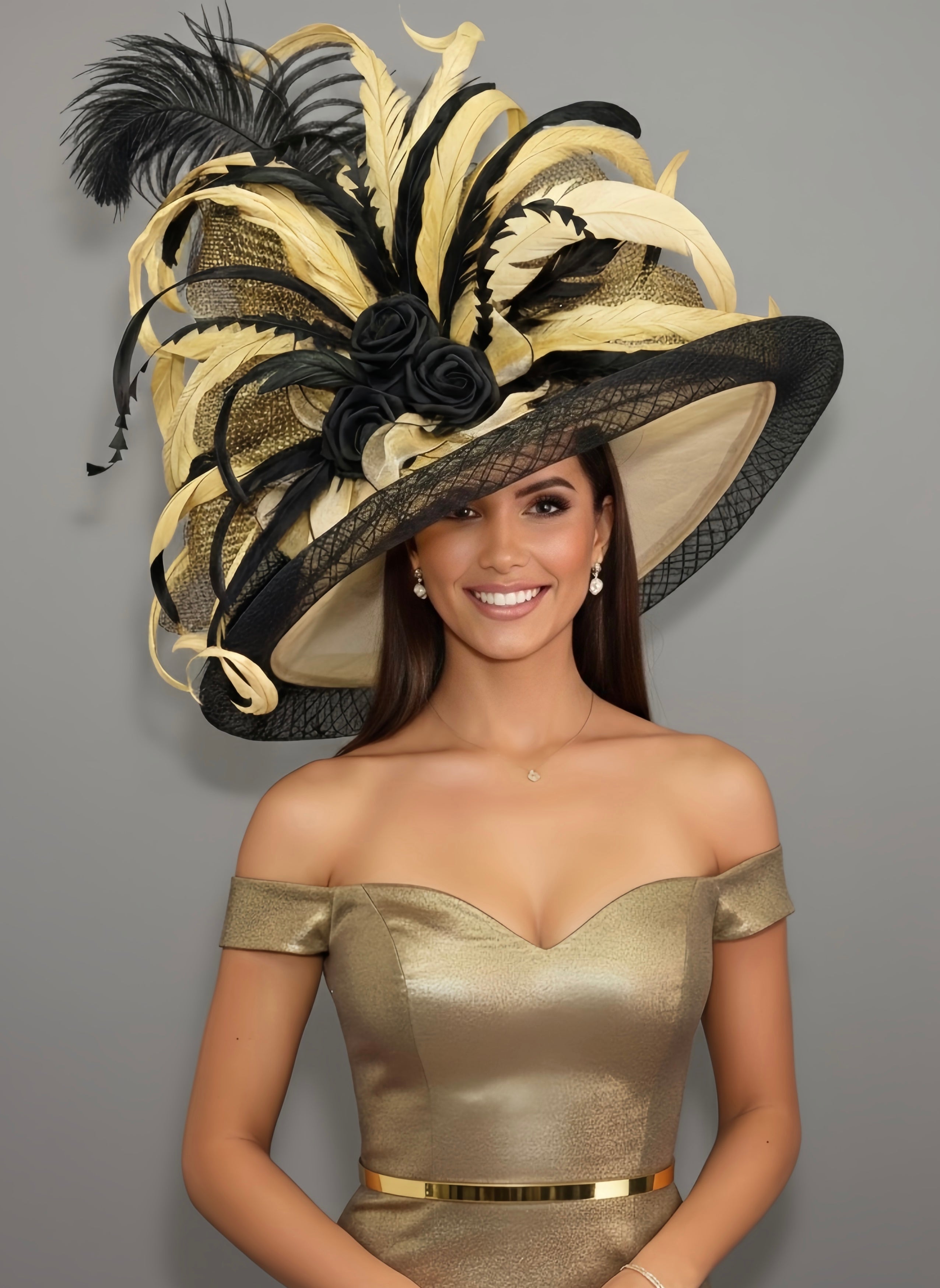 Golden Globe - Kentucky Derby Hat in gold