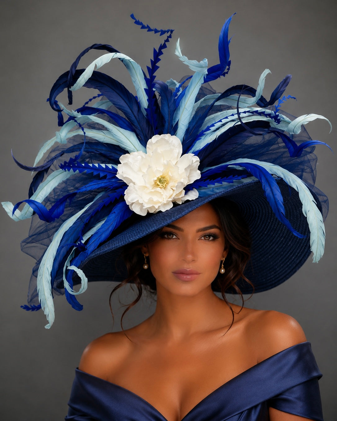 Natalie Navy - Kentucky Derby Hat - Church Hat