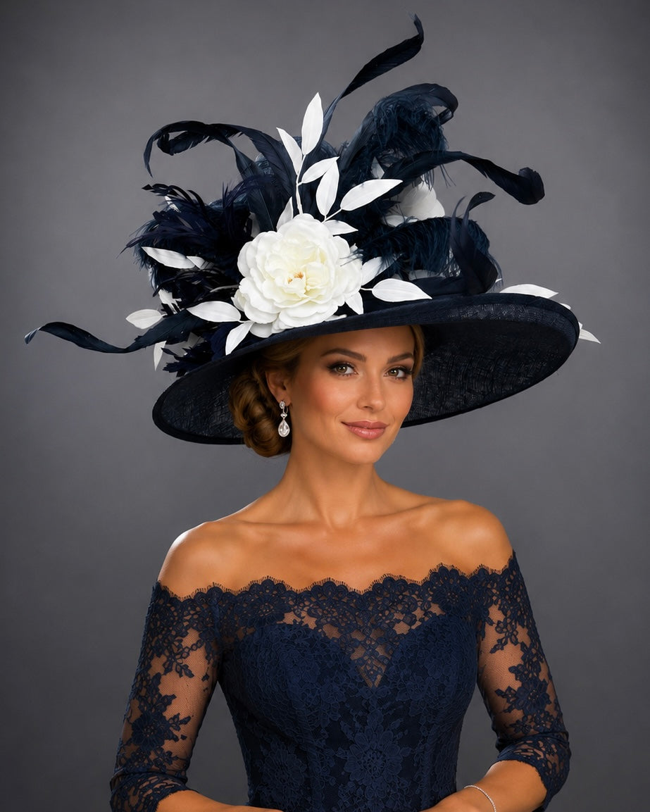 Leaves at Midnight - Couture Fancy Hat