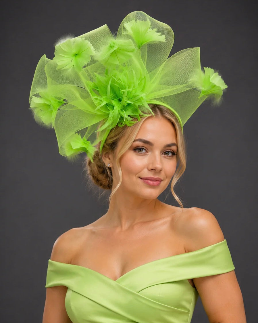Linda Lime Green - Kentucky Derby Hat