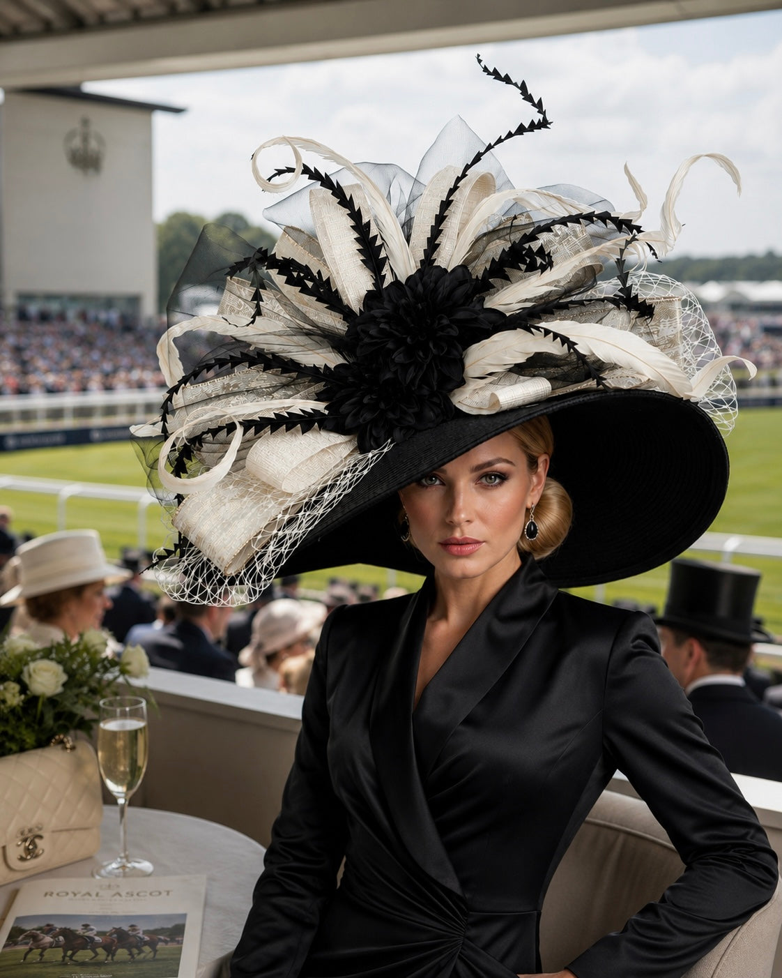 Anola Balck Ivory - Kentucky Derby Hat