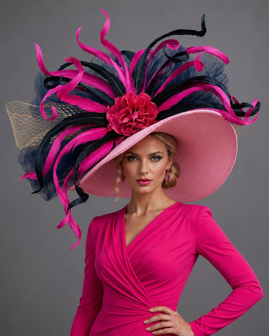 Belinda Pink Purple - Kentucky Derby Hat